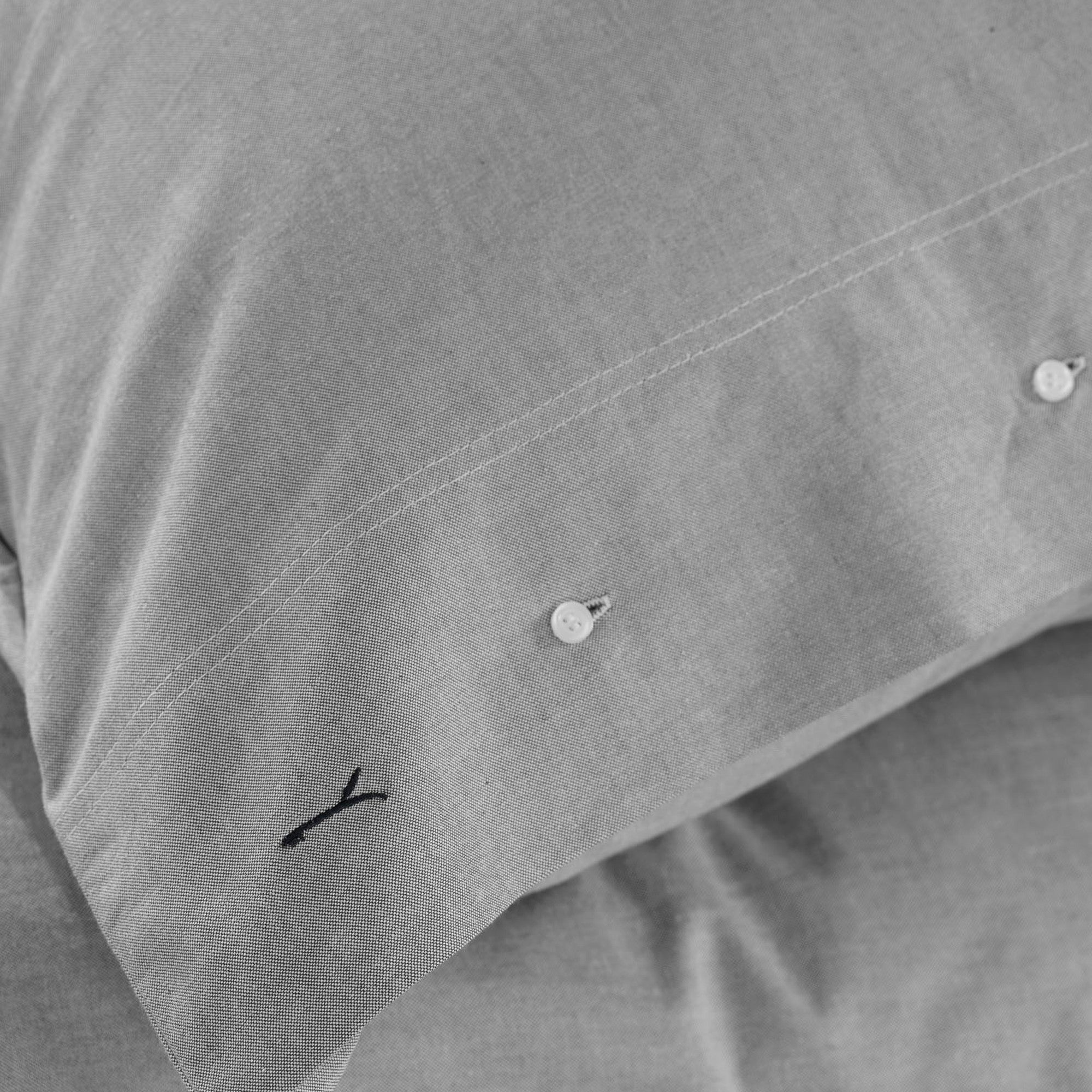 Yellow dekbedovertrek Chambray Dark Grey katoen