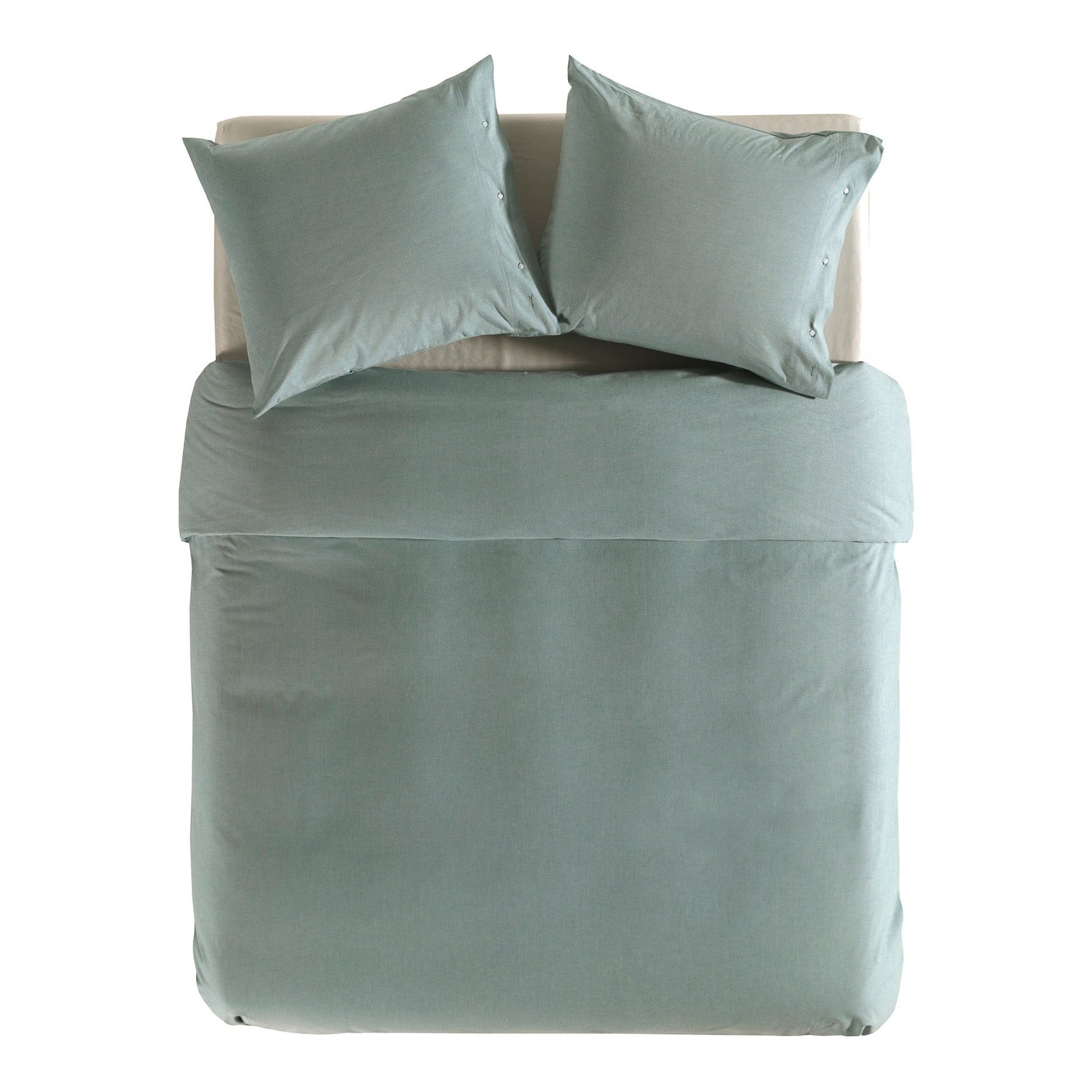 Yellow dekbedovertrek Chambray Jade Green katoen
