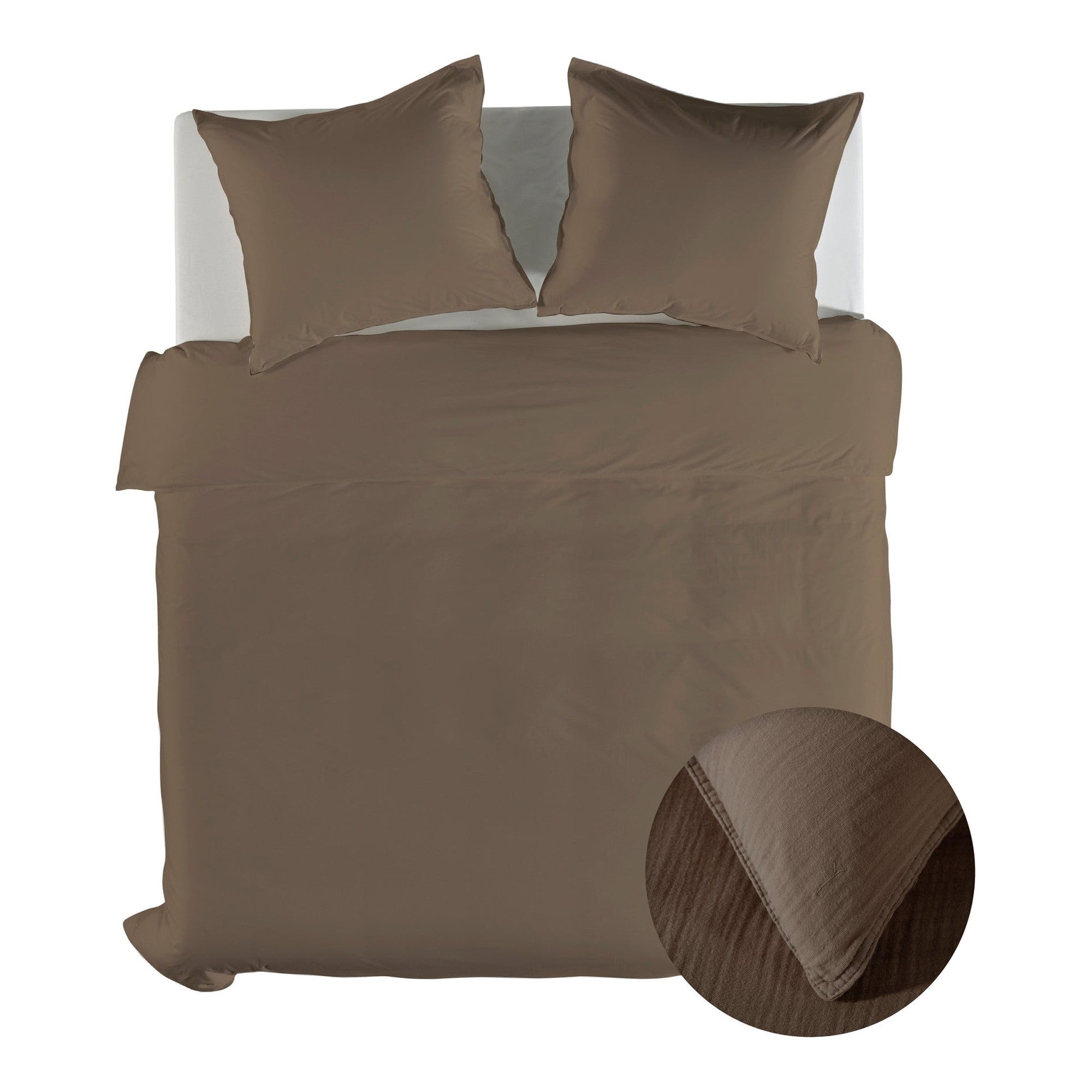 Yellow dekbedovertrek Suite Guadeloupe Plaza taupe mousseline