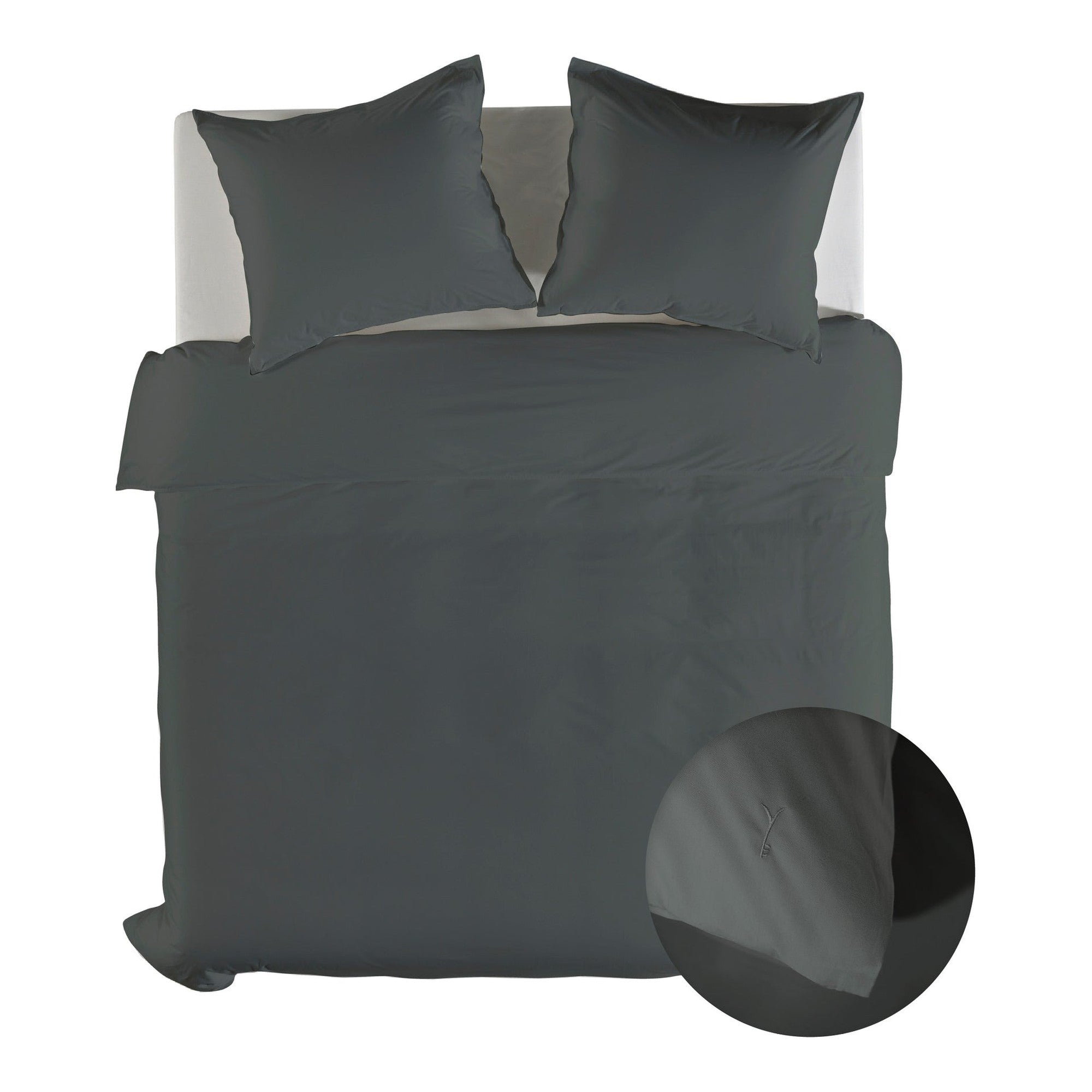 Yellow dekbedovertrek Suite Mumbai Beluga Grey katoen percale