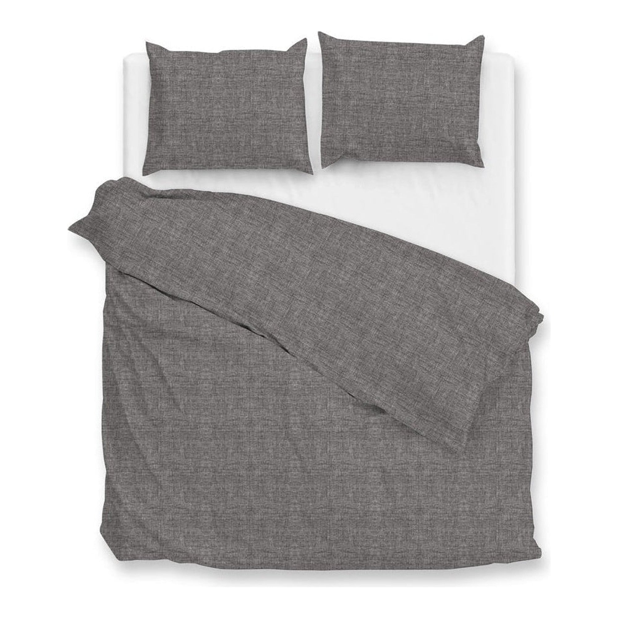 Zo Home dekbedovertrek flanel Flanella di Lino Dark Grey