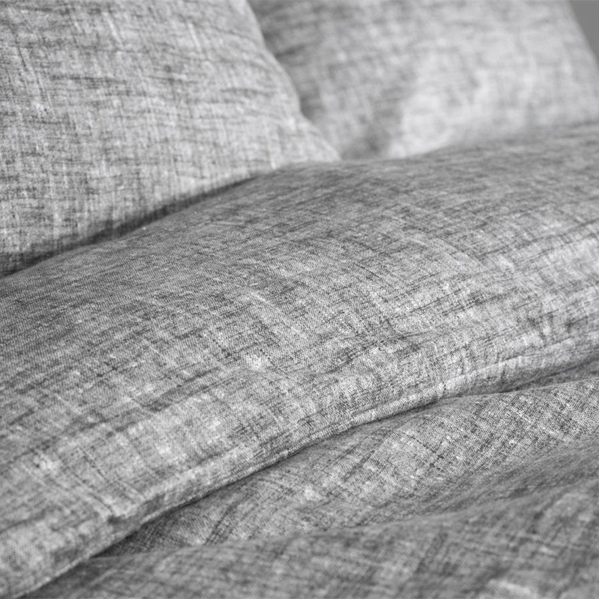 Zo Home dekbedovertrek flanel Flanella di Lino Dark Grey