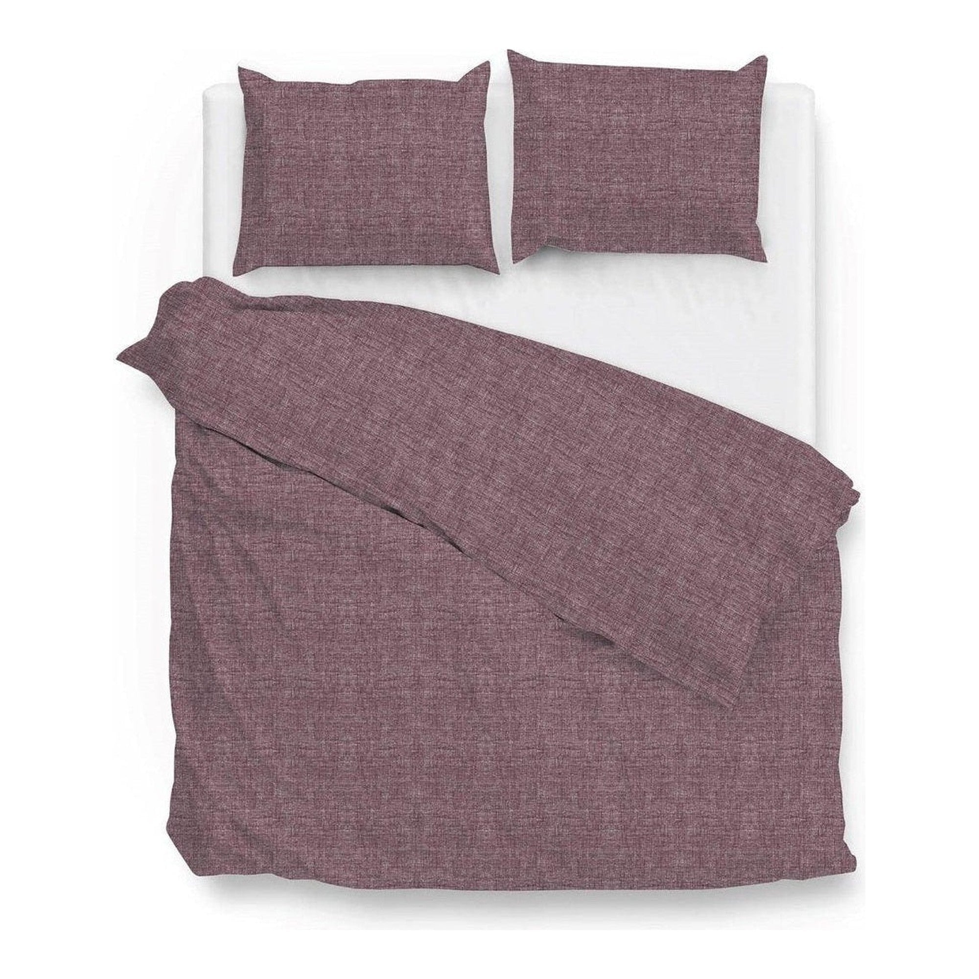 Zo Home dekbedovertrek Lino Wine Red katoen