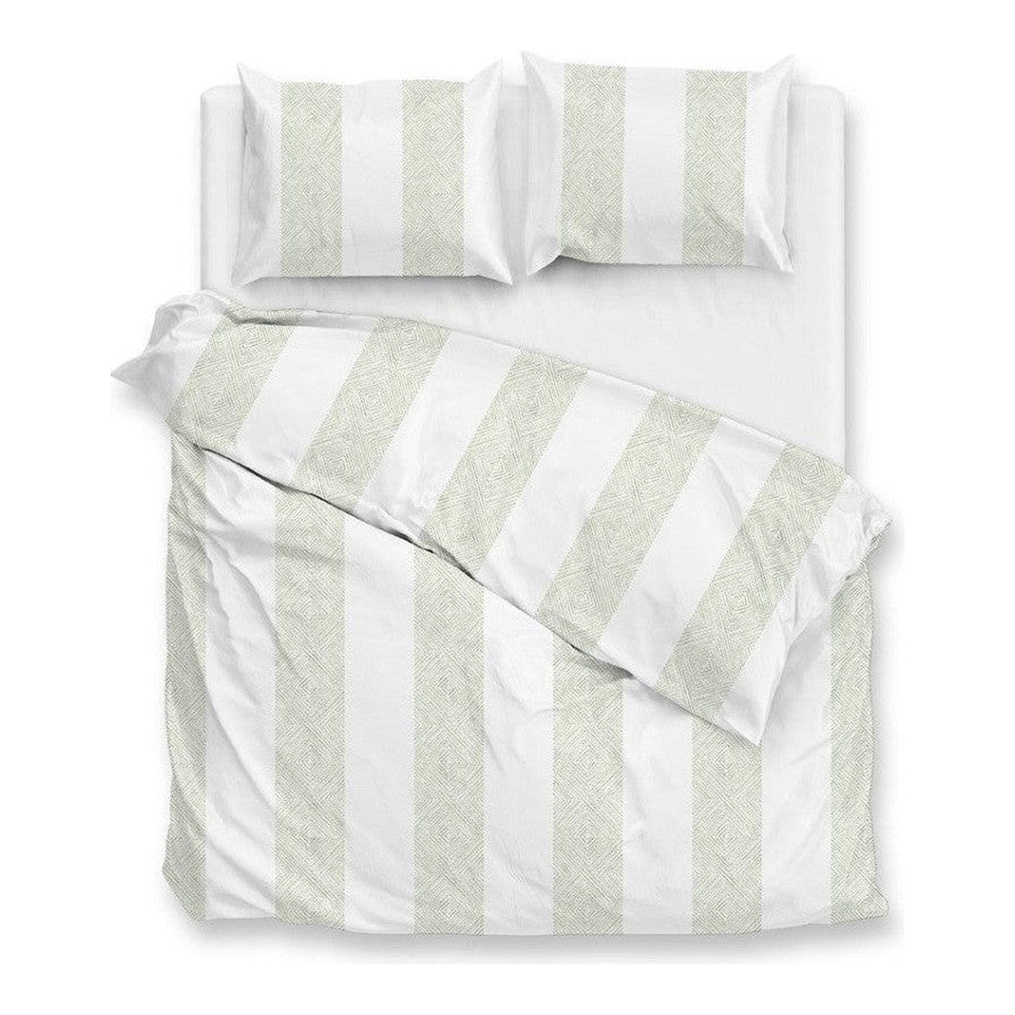 Zo Home dekbedovertrek satijn Tratti di Satinado Foam Green