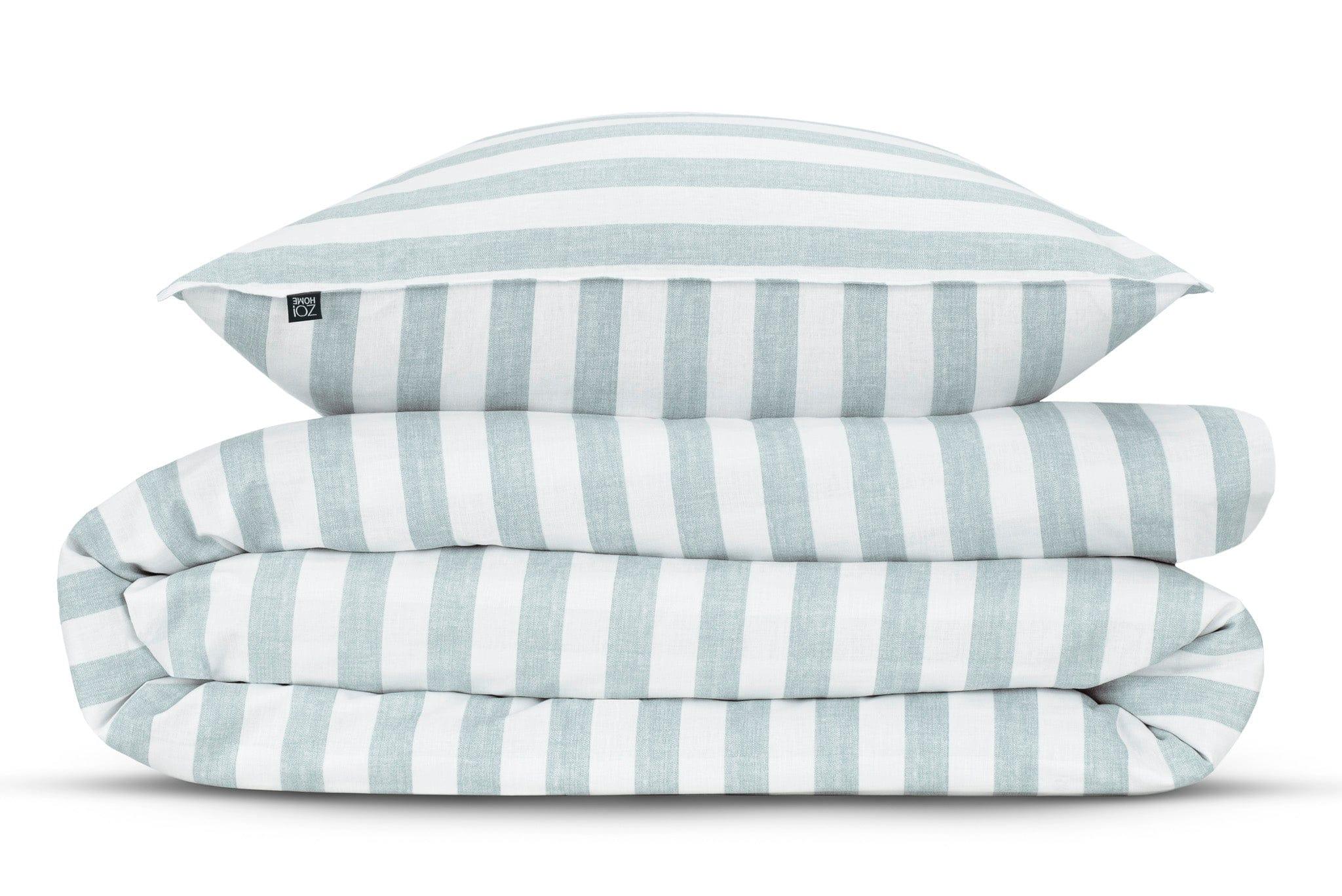 Zo Home Dekbedovertrek Zo Home Dekbedovertrek Banda-di-Lino Mint-Green Katoen