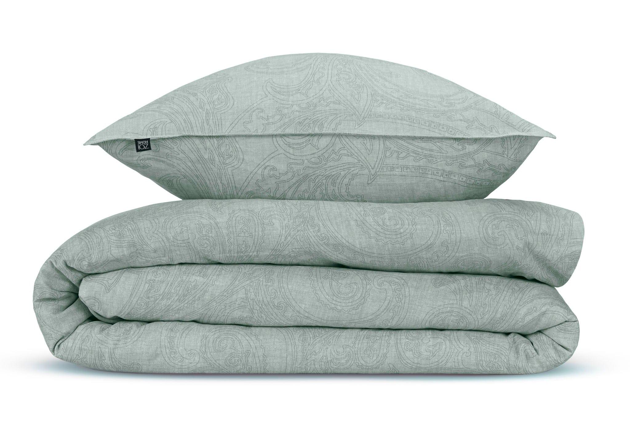 Zo Home Dekbedovertrek Zo Home Dekbedovertrek Paisley-di-Lino Mint-Green Katoen