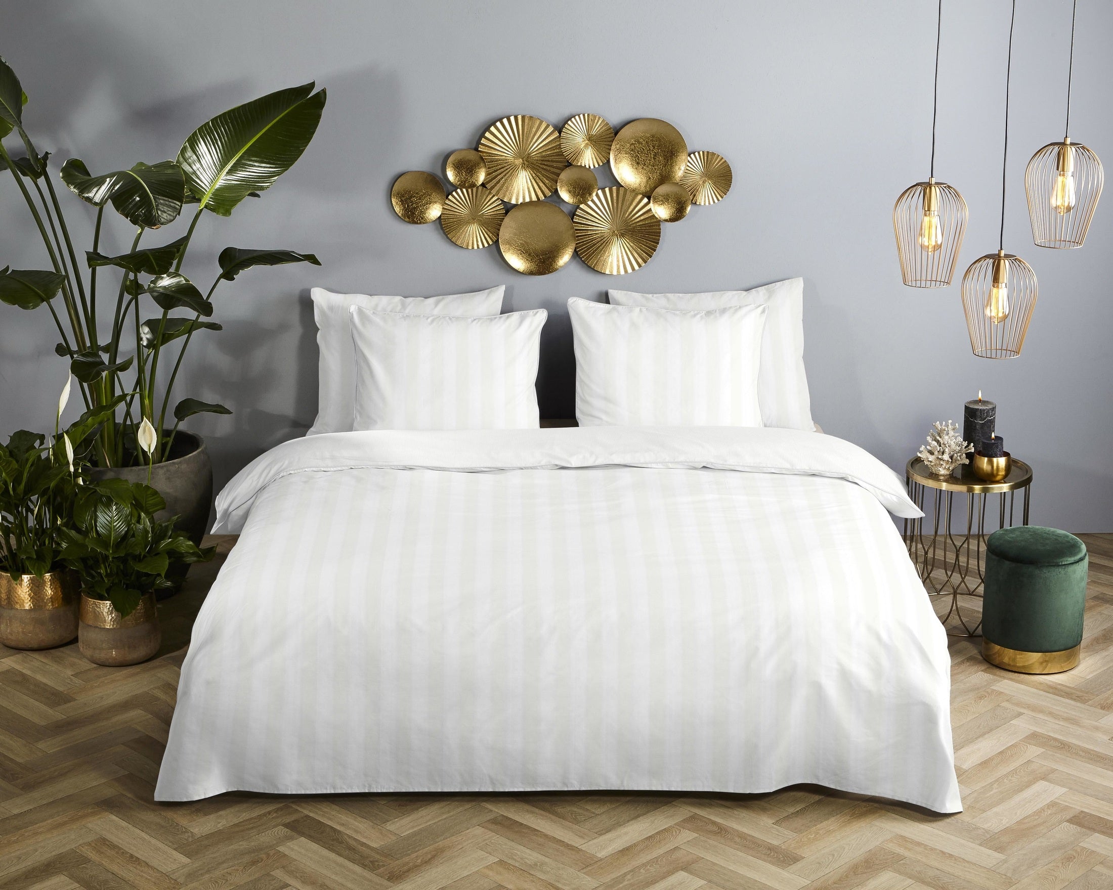 Descanso Dekbedovertrek Satijn Hotel Sevilla - White