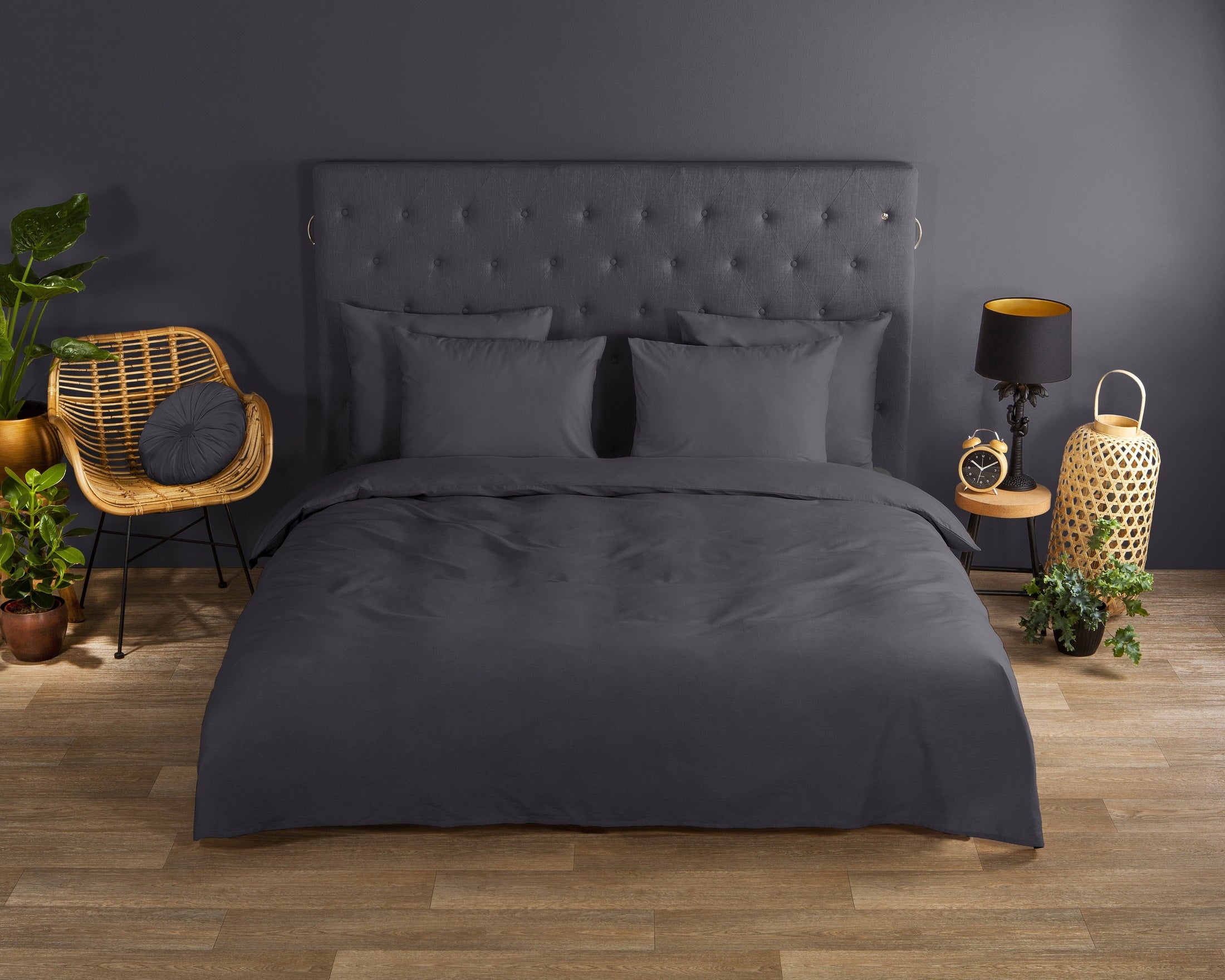 Good Morning Dekbedovertrek Katoen Uni - Anthracite