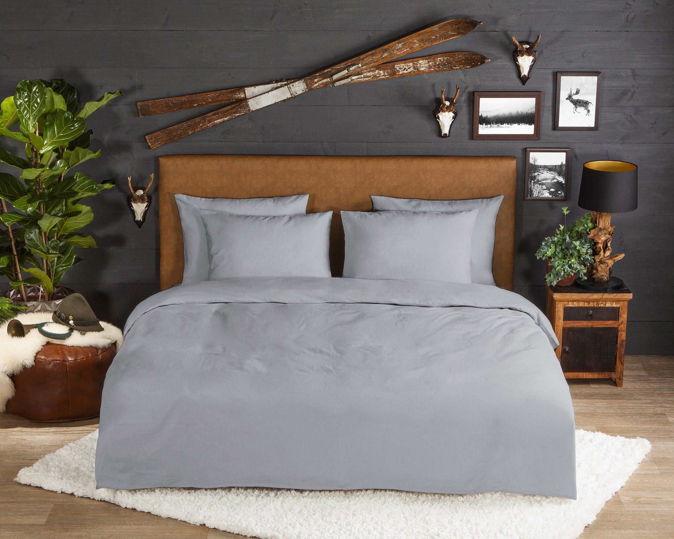 Good Morning Dekbedovertrek Flanel Uni - Silver