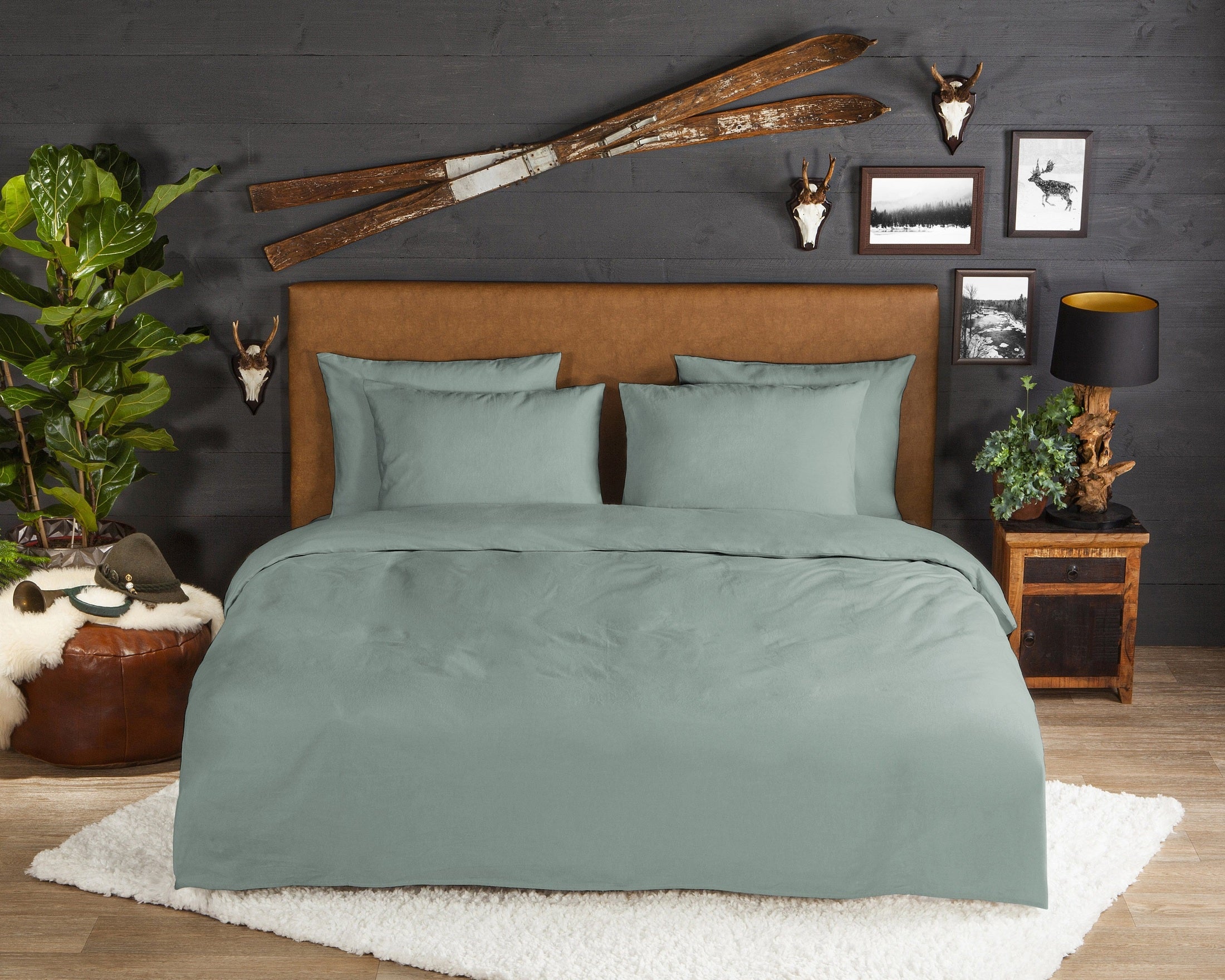 Good Morning Dekbedovertrek Flanel Uni - Green