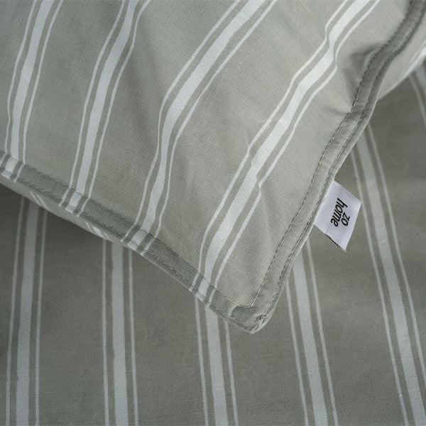 Zo Home Dekbedovertrek Percale Righe di Percalle Northern Grey