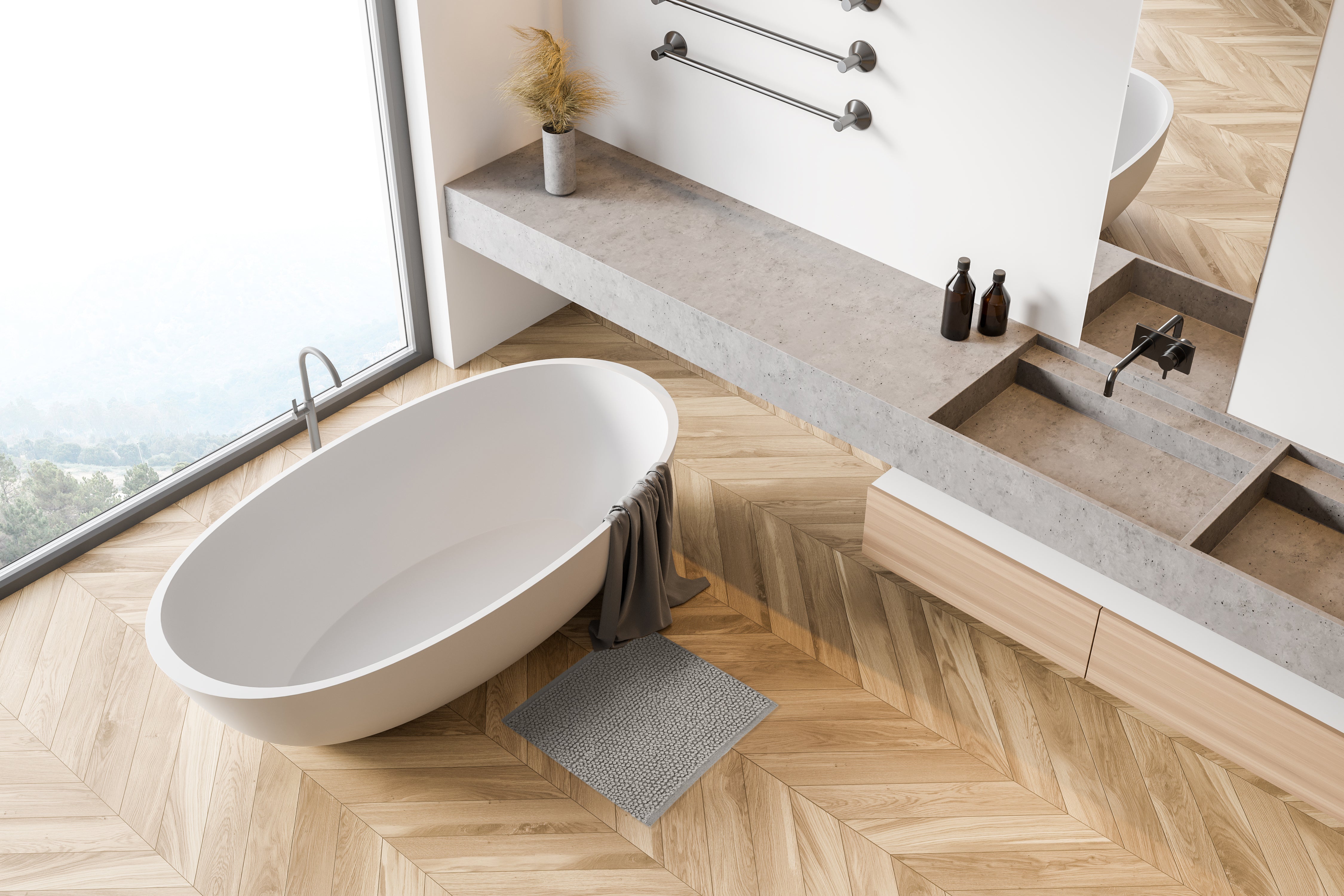 Heckettlane badmat Nodo Light Grey