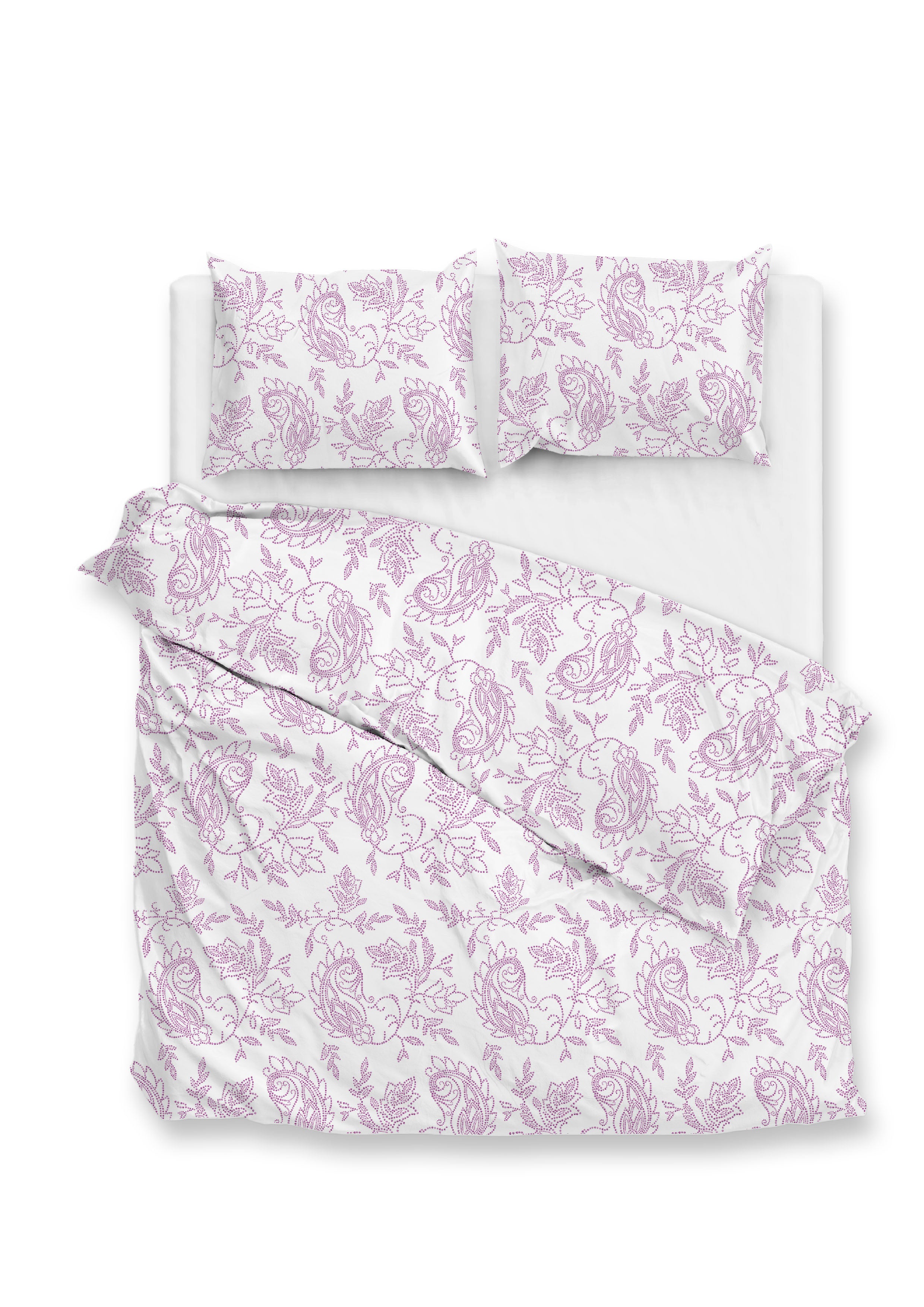 Zo Home dekbedovertrek Indiano Lilac Pink katoen percale