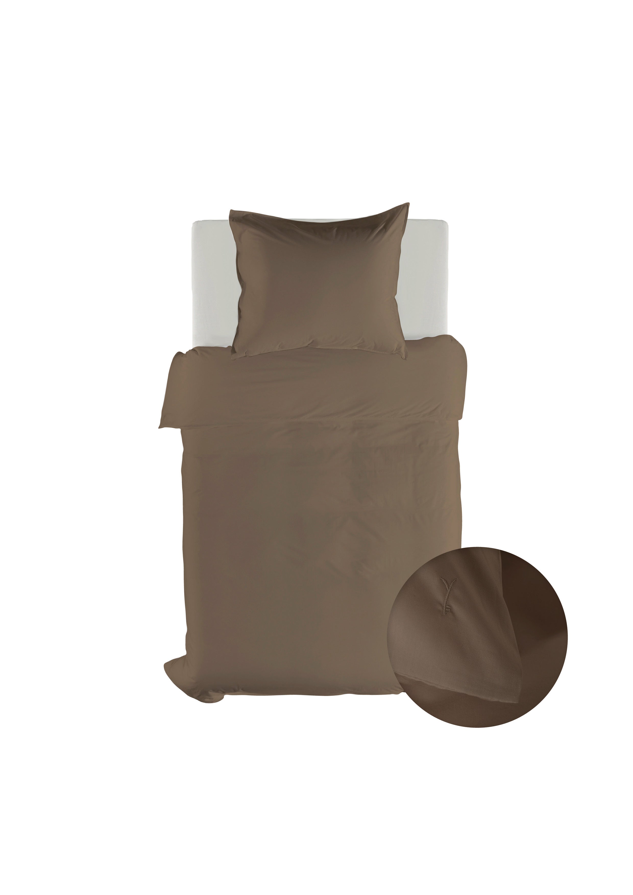Yellow dekbedovertrek Suite Mumbai Plaza taupe katoen percale