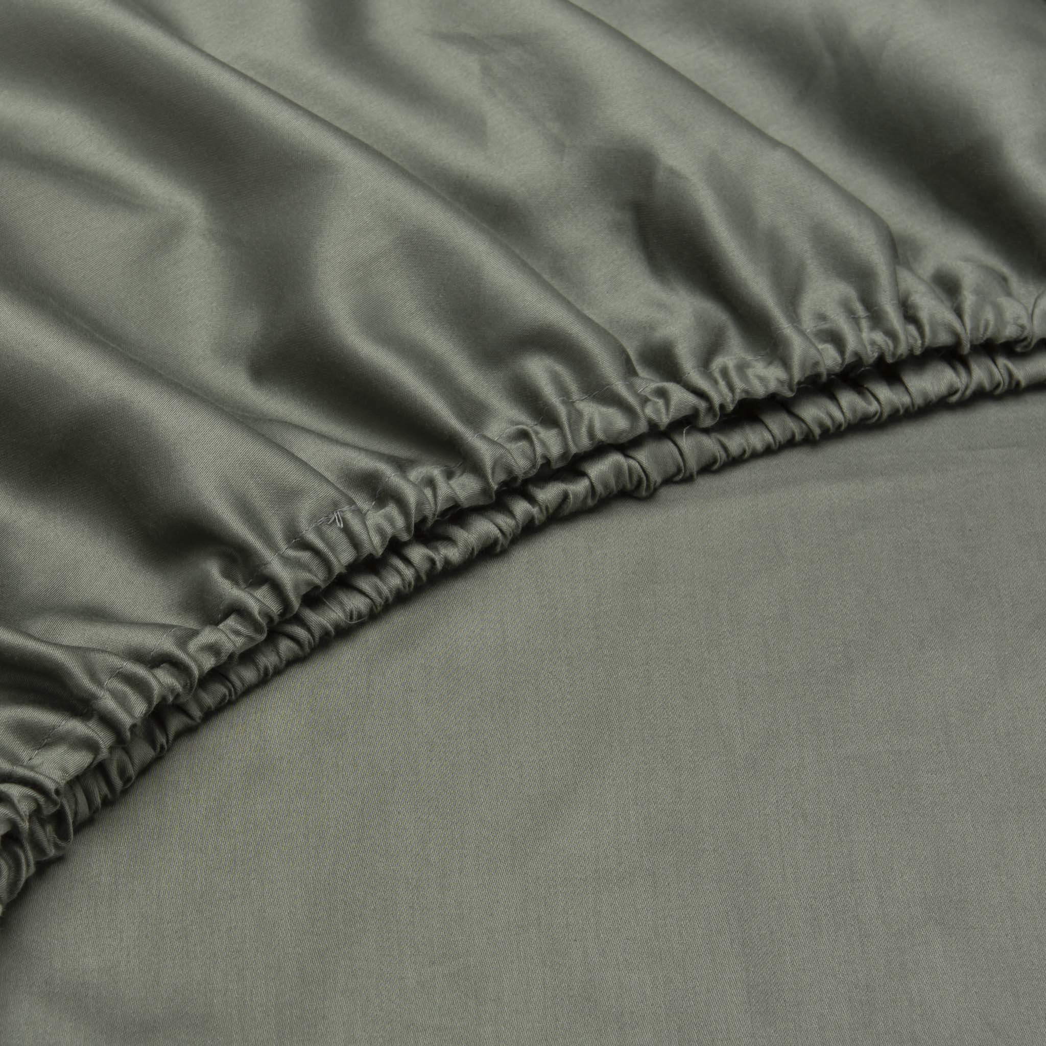 Zo Home hoeslaken Satinado Army Green satijn