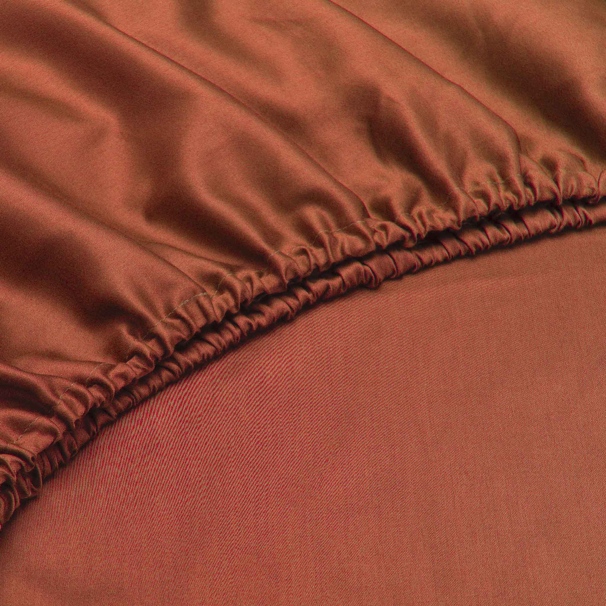 Zo Home hoeslaken Satinado Copper Orange satijn
