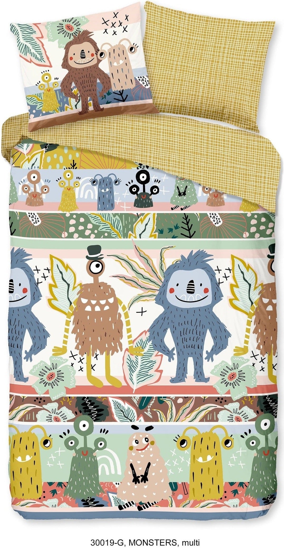 Good Morning Dekbedovertrek Katoen Monsters Multi