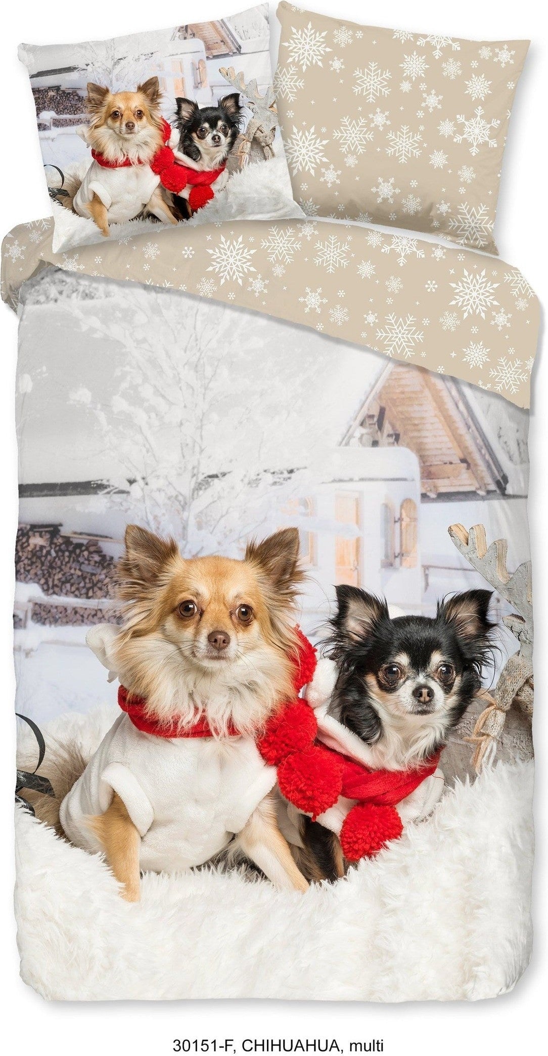 Good Morning Housse de Couette Flanelle Chihuahua Multi