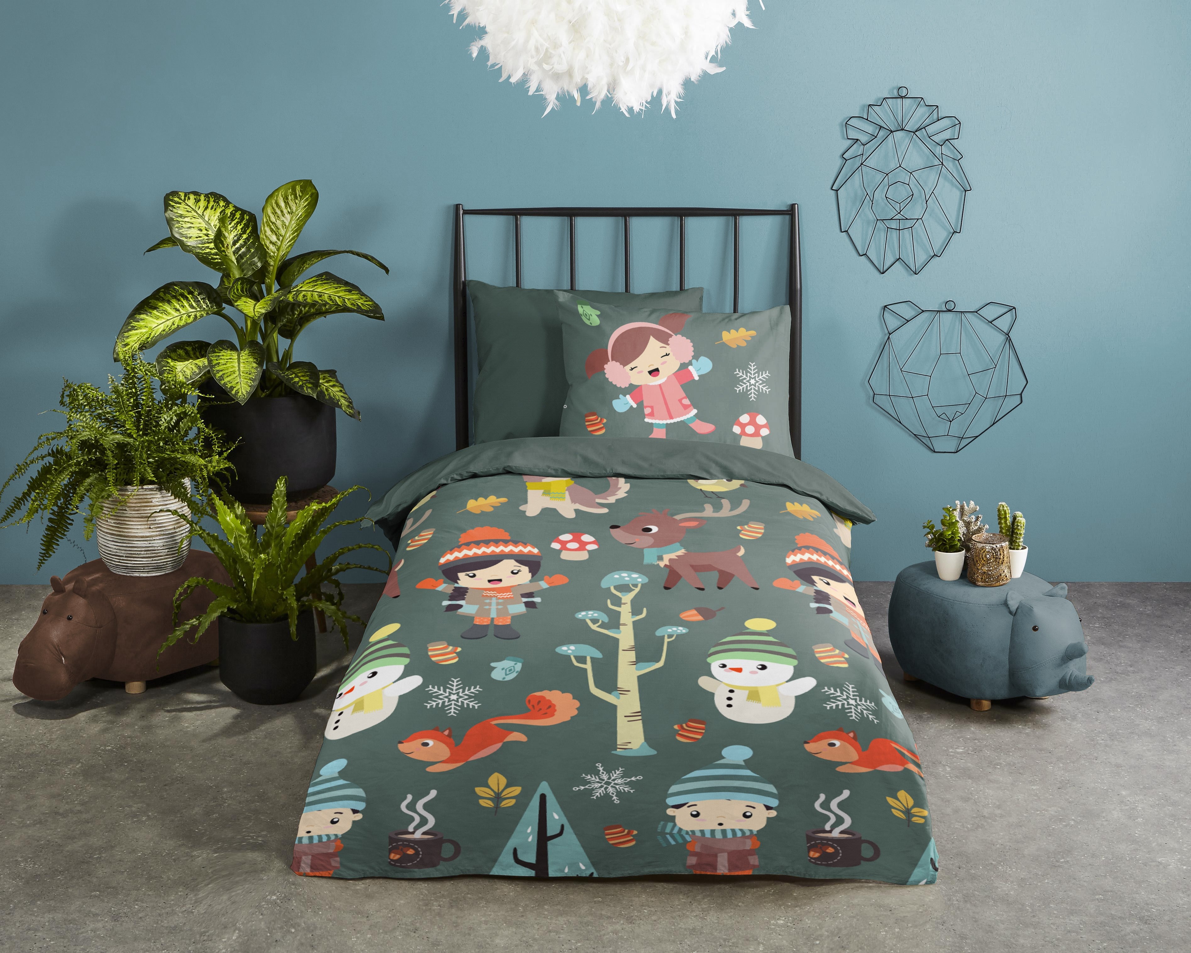 Good Morning Bettbezug Cotton Fun Green