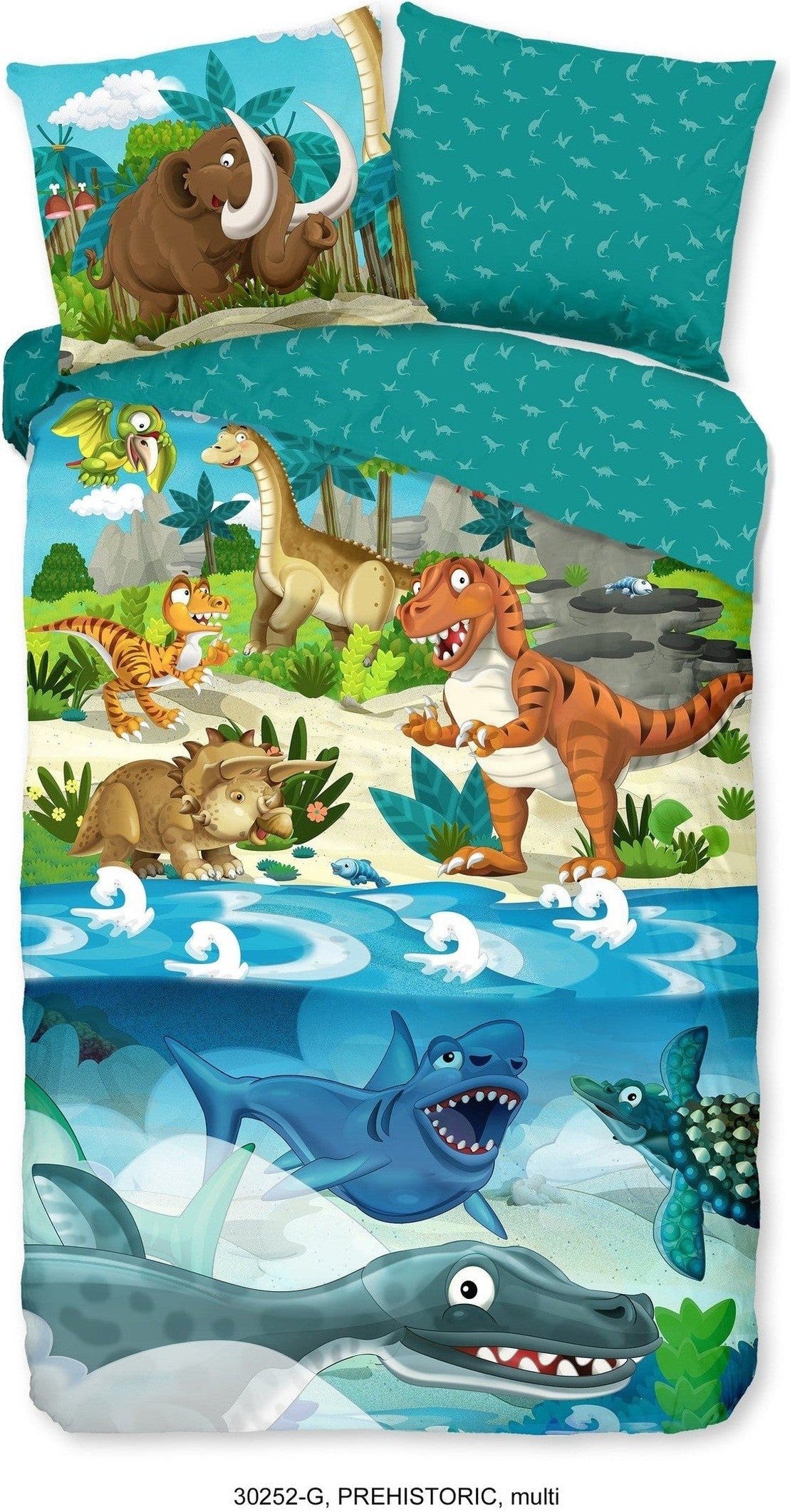 Good Morning Dekbedovertrek Katoen Prehistoric Multi