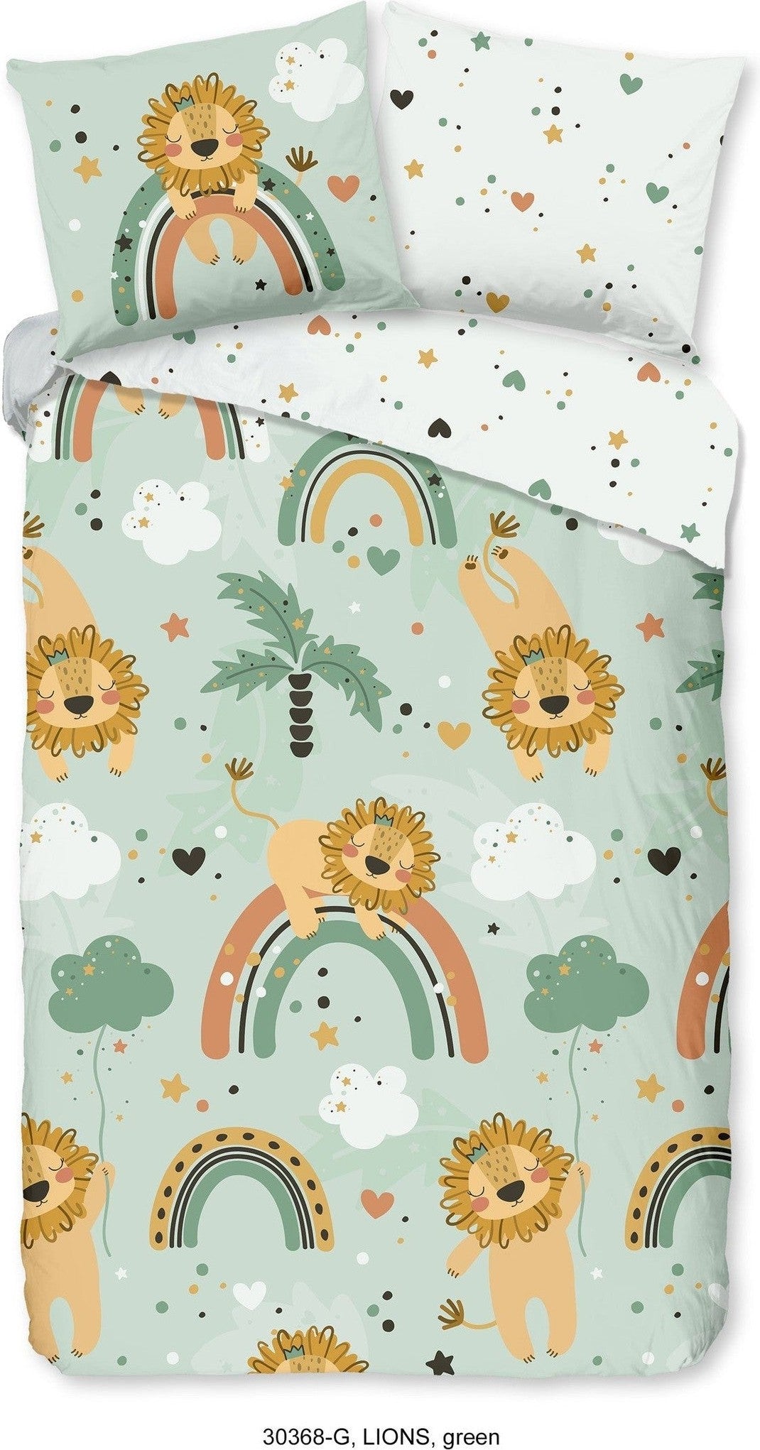 Good Morning Dekbedovertrek Katoen Lions Groen