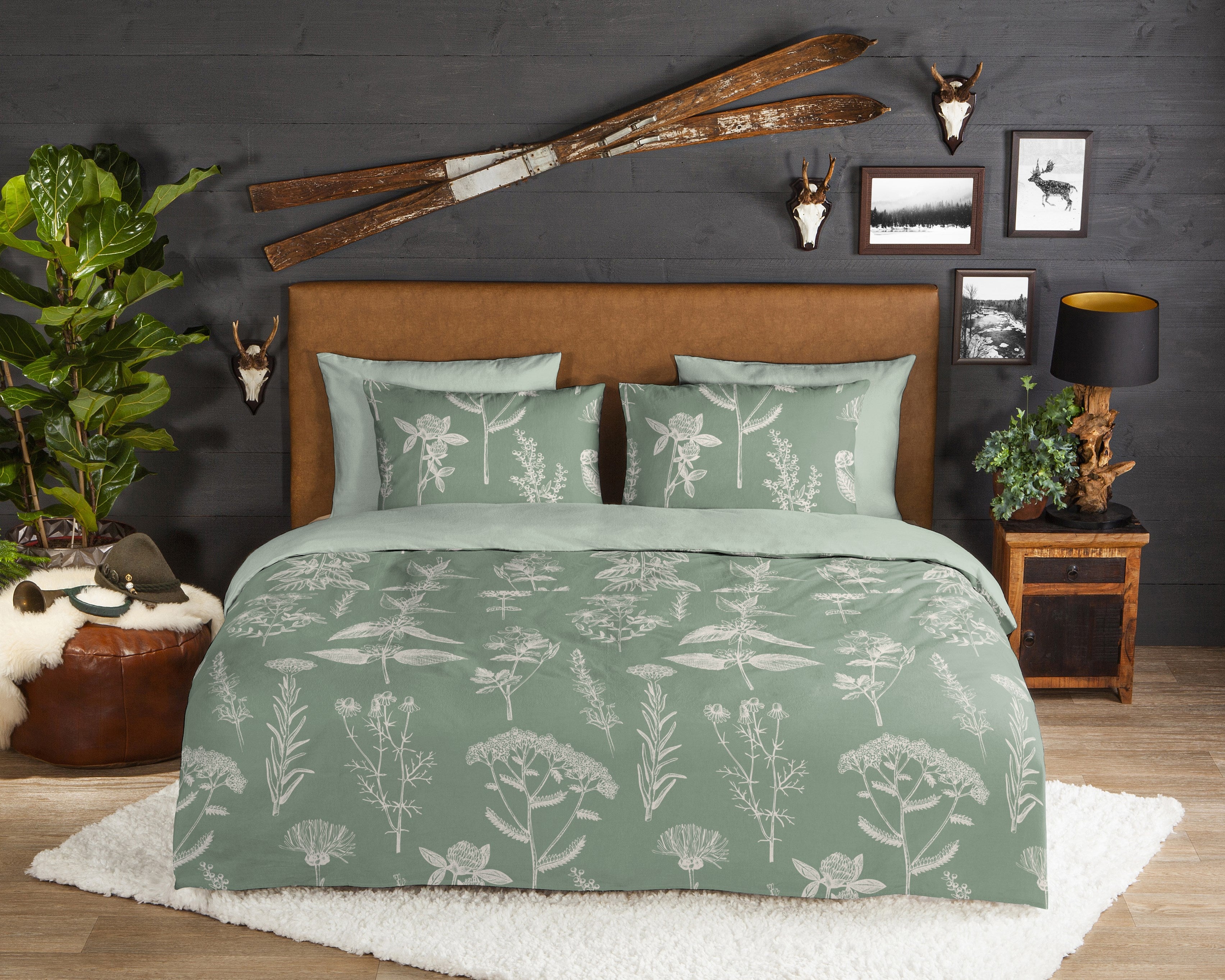 Good Morning Bettwäsche Flanell Herbs – Green