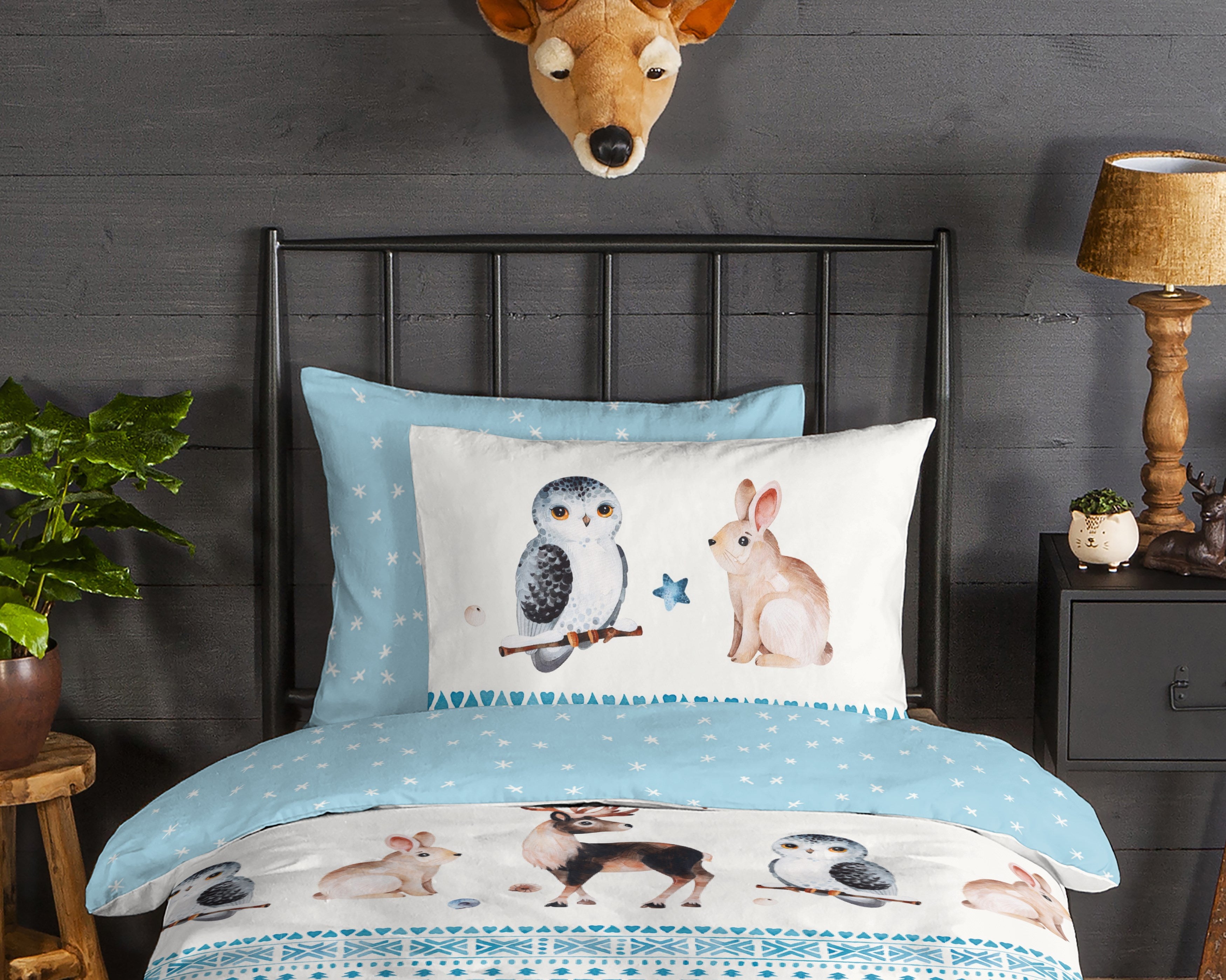 Good Morning Bettbezug Flanell Freezing Blue