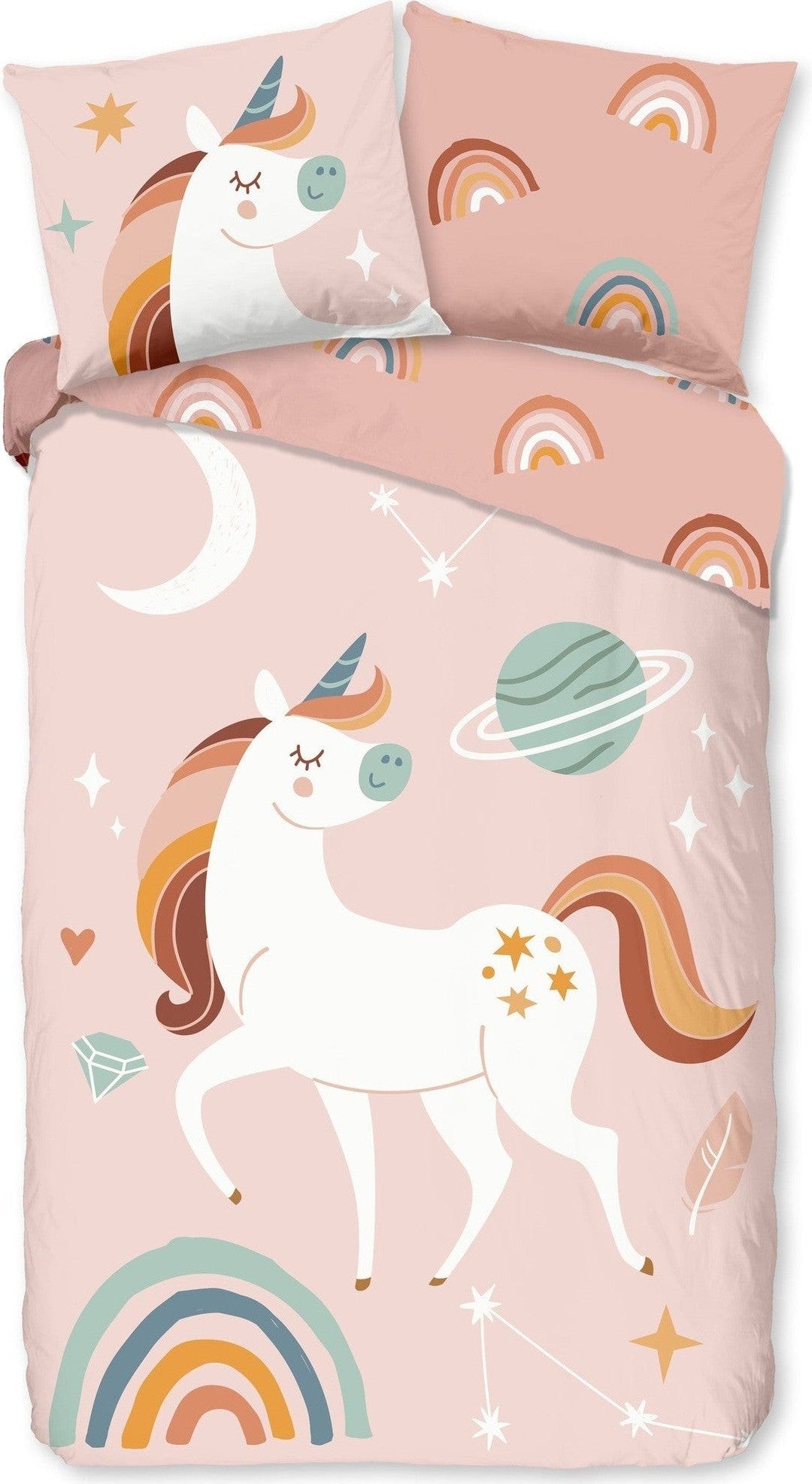 Good Morning Housse de Couette Flanelle Unidance Rose