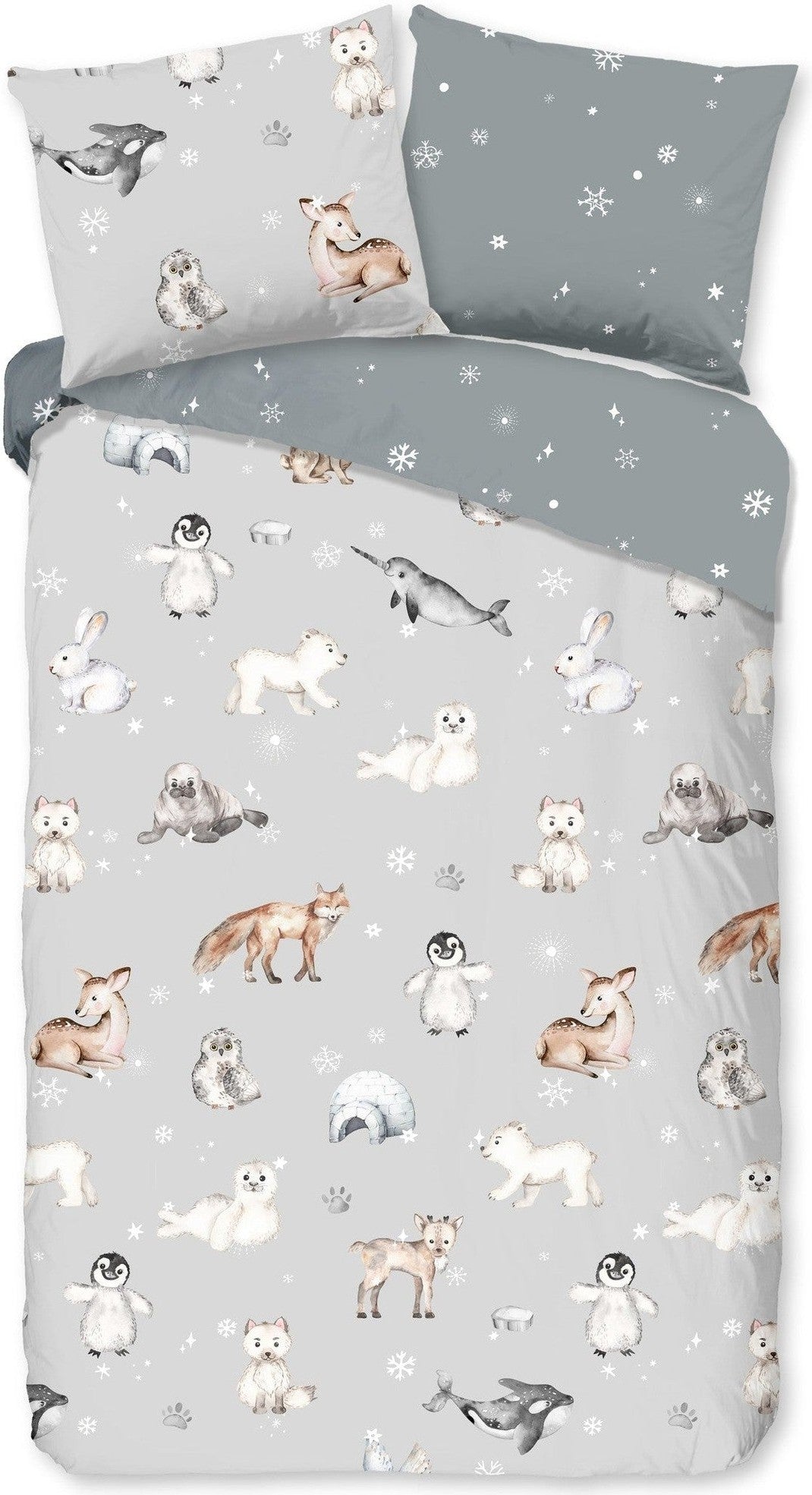 Good Morning Housse de Couette Flanelle Cira Gris