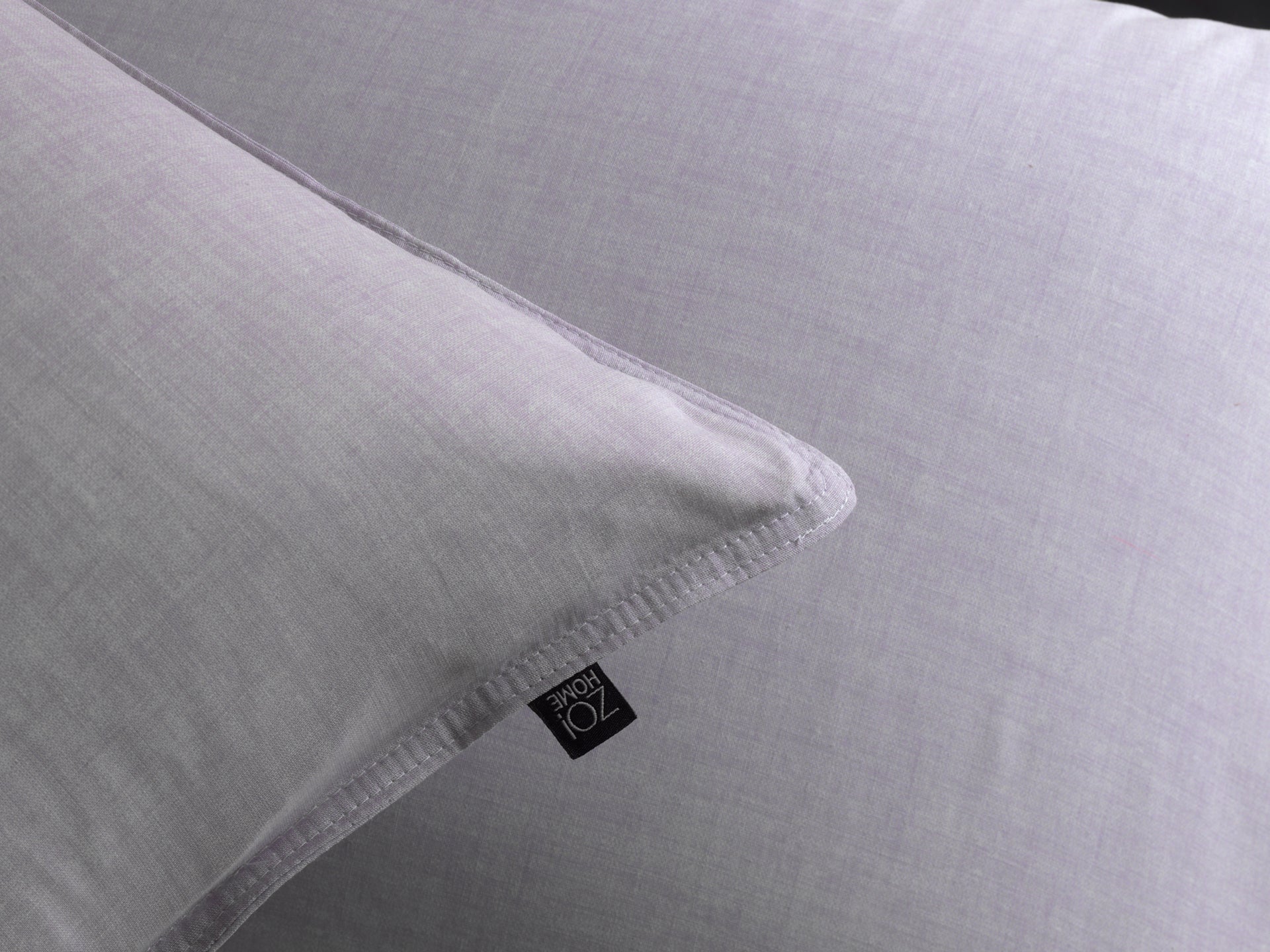 Zo Home dekbedovertrek Lino Grey Lilac katoen