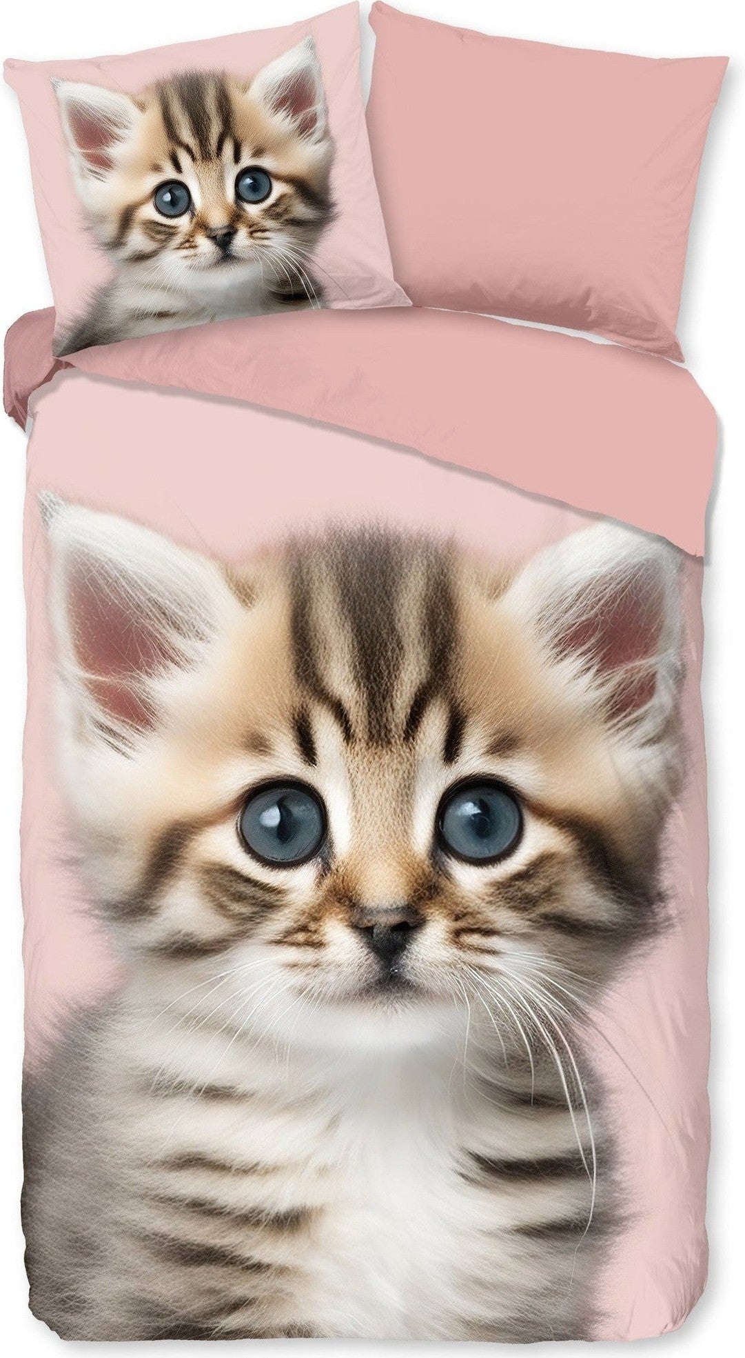 Good Morning Housse de Couette Flanelle Meow Rose