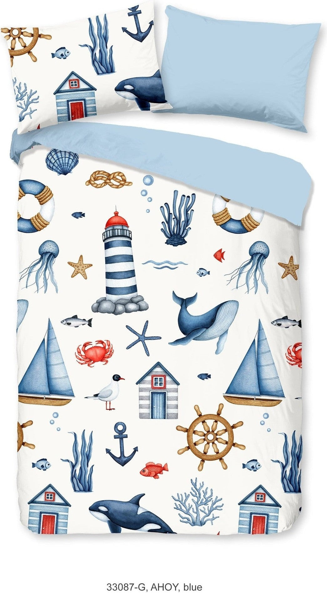 Good Morning Dekbedovertrek Katoen Ahoy Blauw