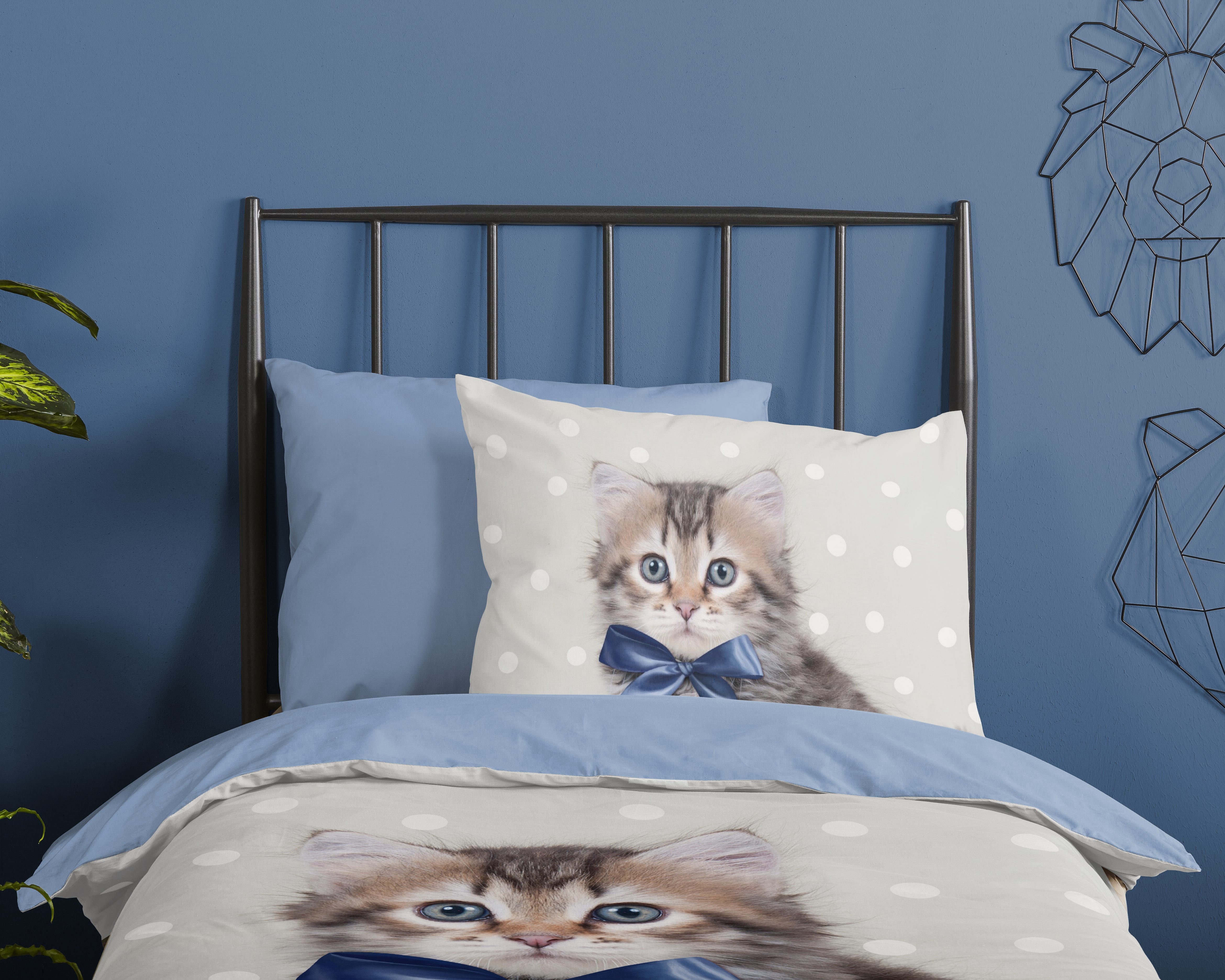Good Morning Housse de Couette Coton Mae Bleu