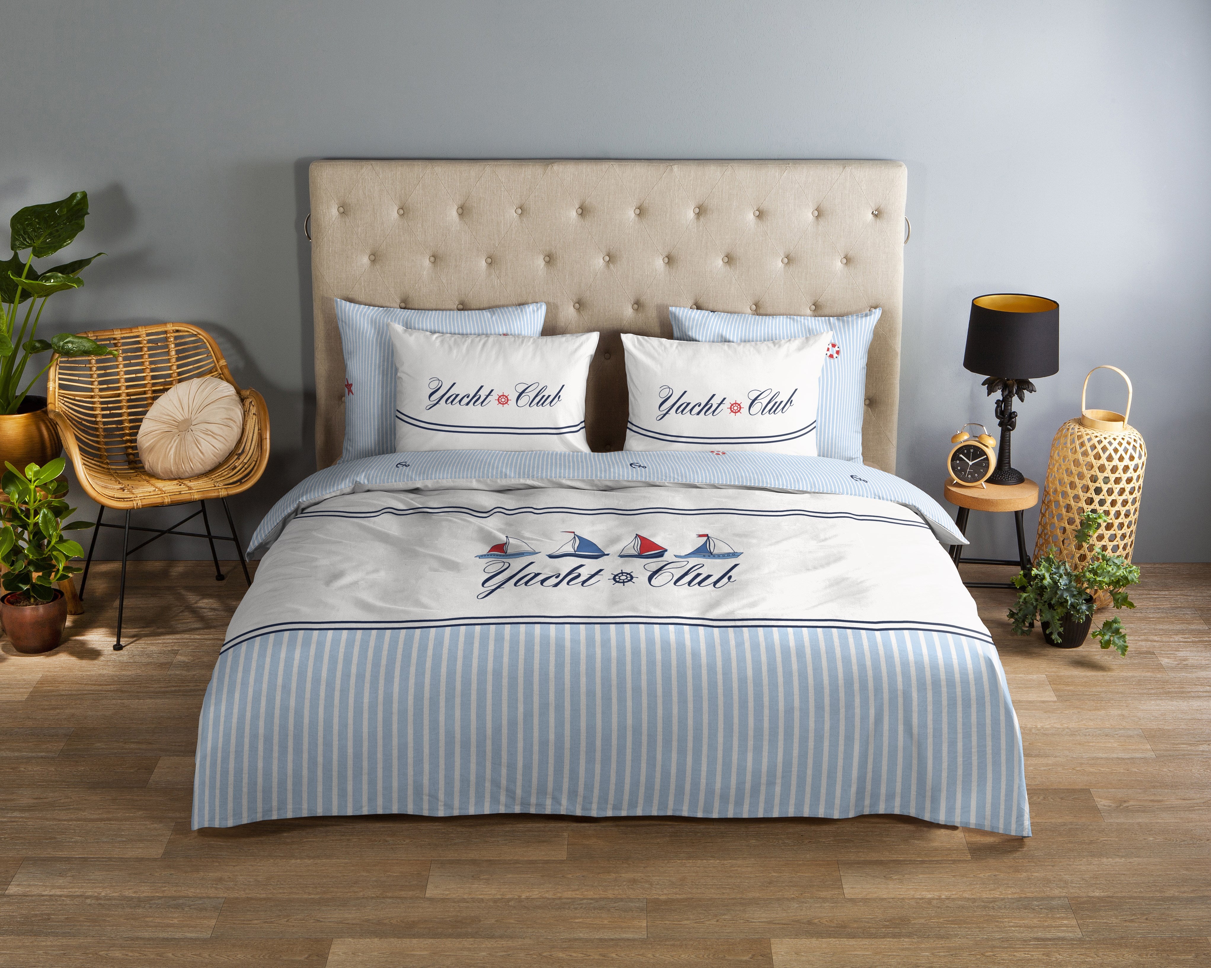 Bonjour Housse de Couette Coton Yachtclub - Bleu