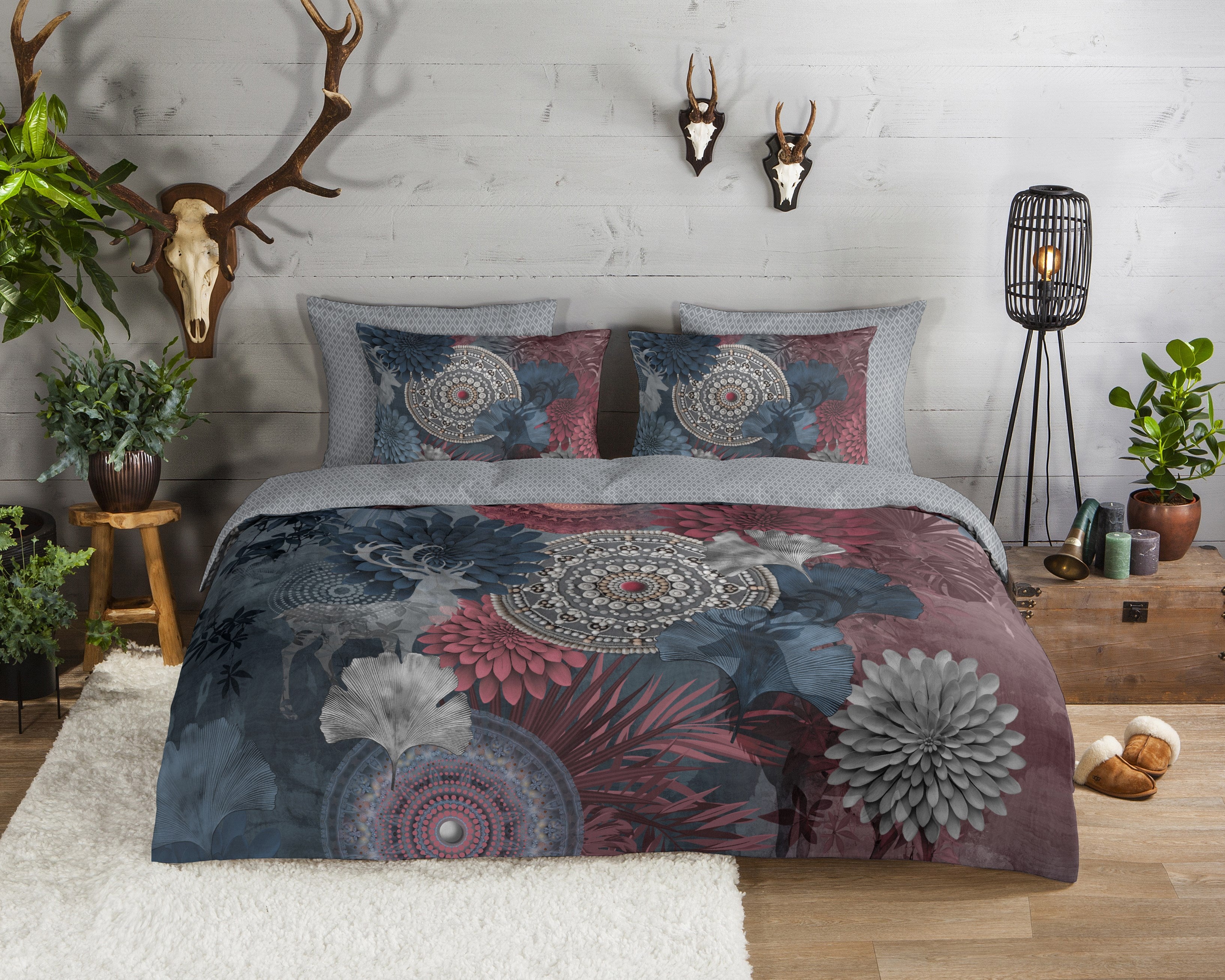 HIP Housse de couette flanelle Makenna - Gris