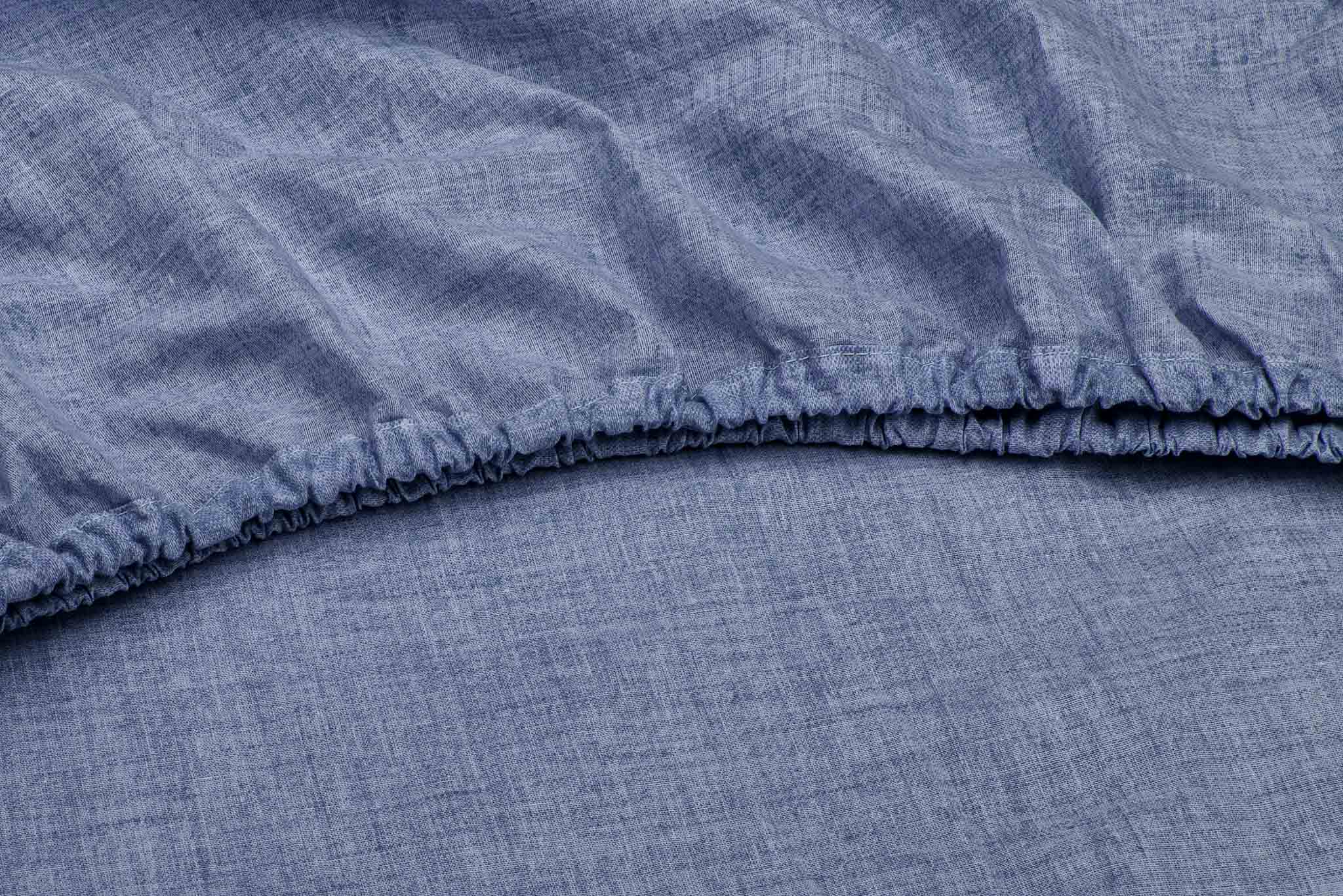 Zo Home hoeslaken Lino Bonnet Blue katoen