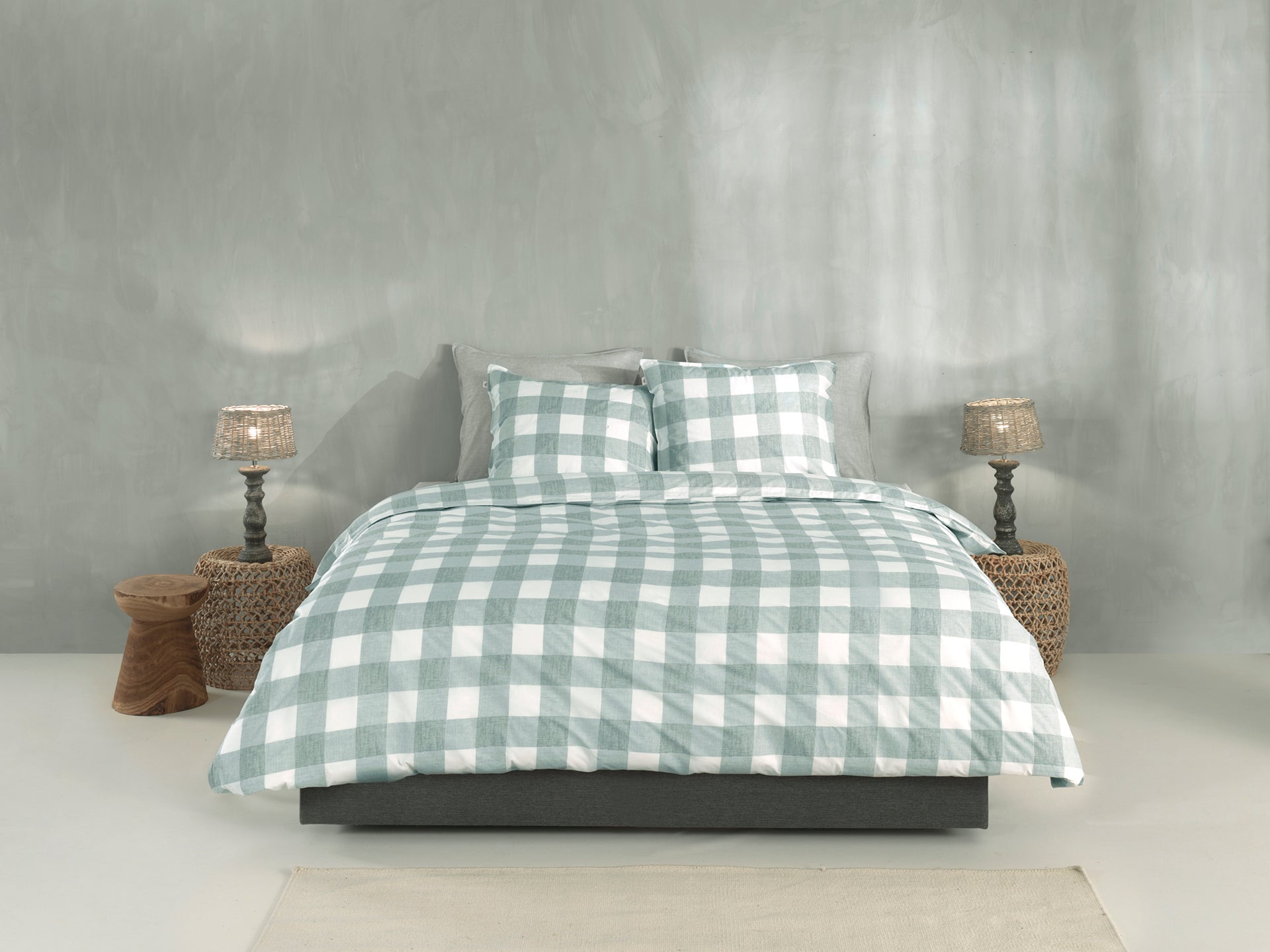 Zo Home dekbedovertrek Quattro Di Lino Mint Green katoen