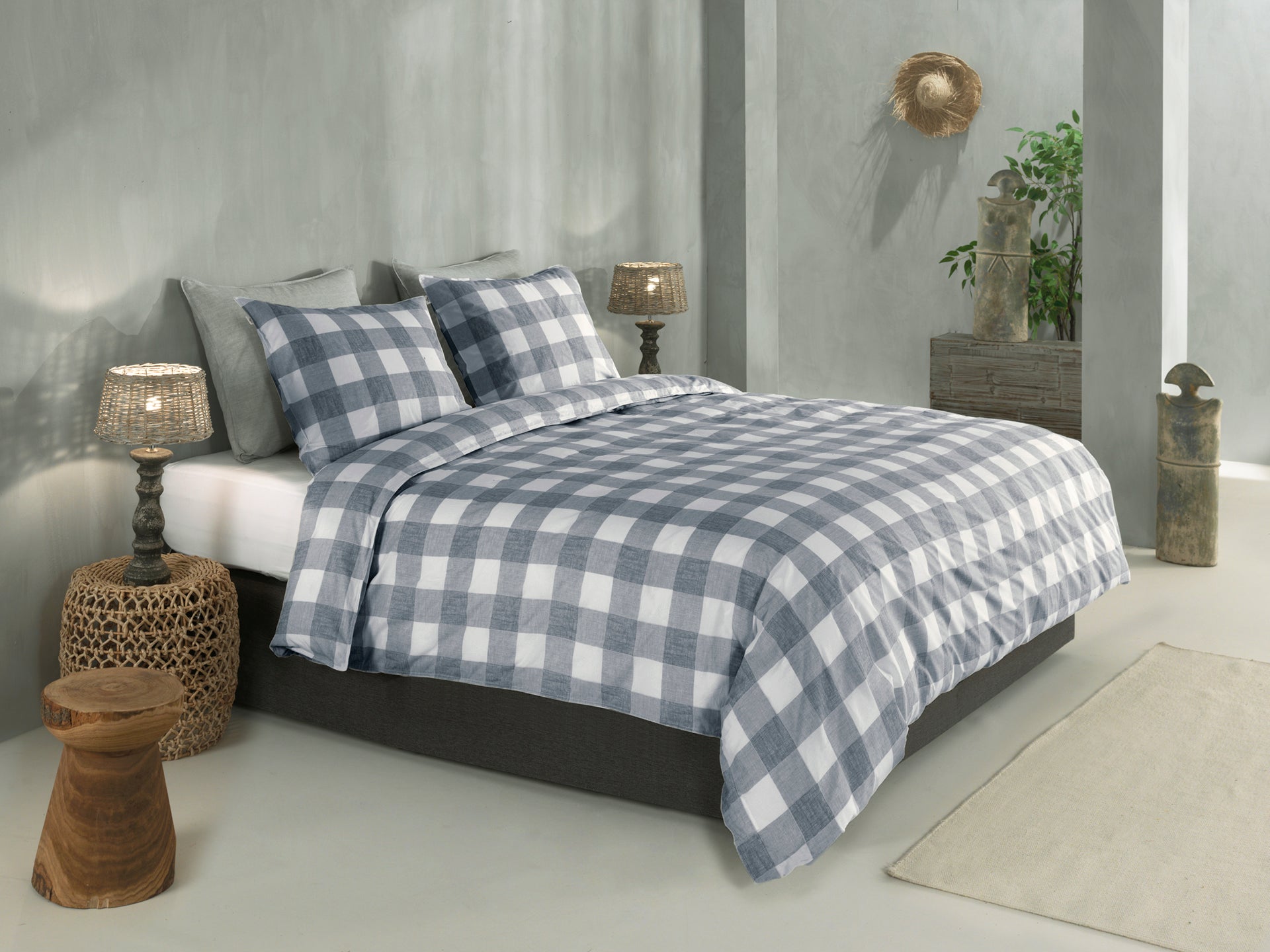 Zo Home dekbedovertrek Quattro Di Lino Denim katoen