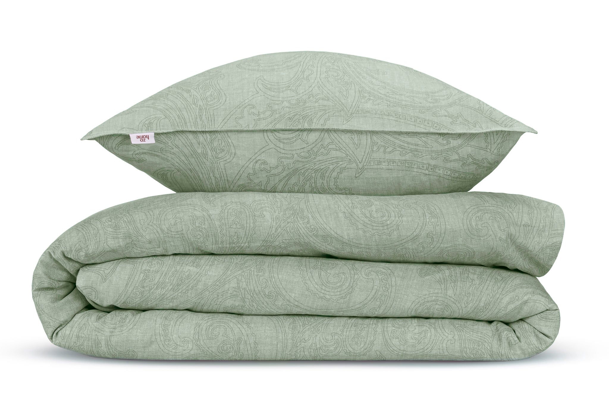 Zo Home dekbedovertrek Paisley Di Lino Moss Green katoen