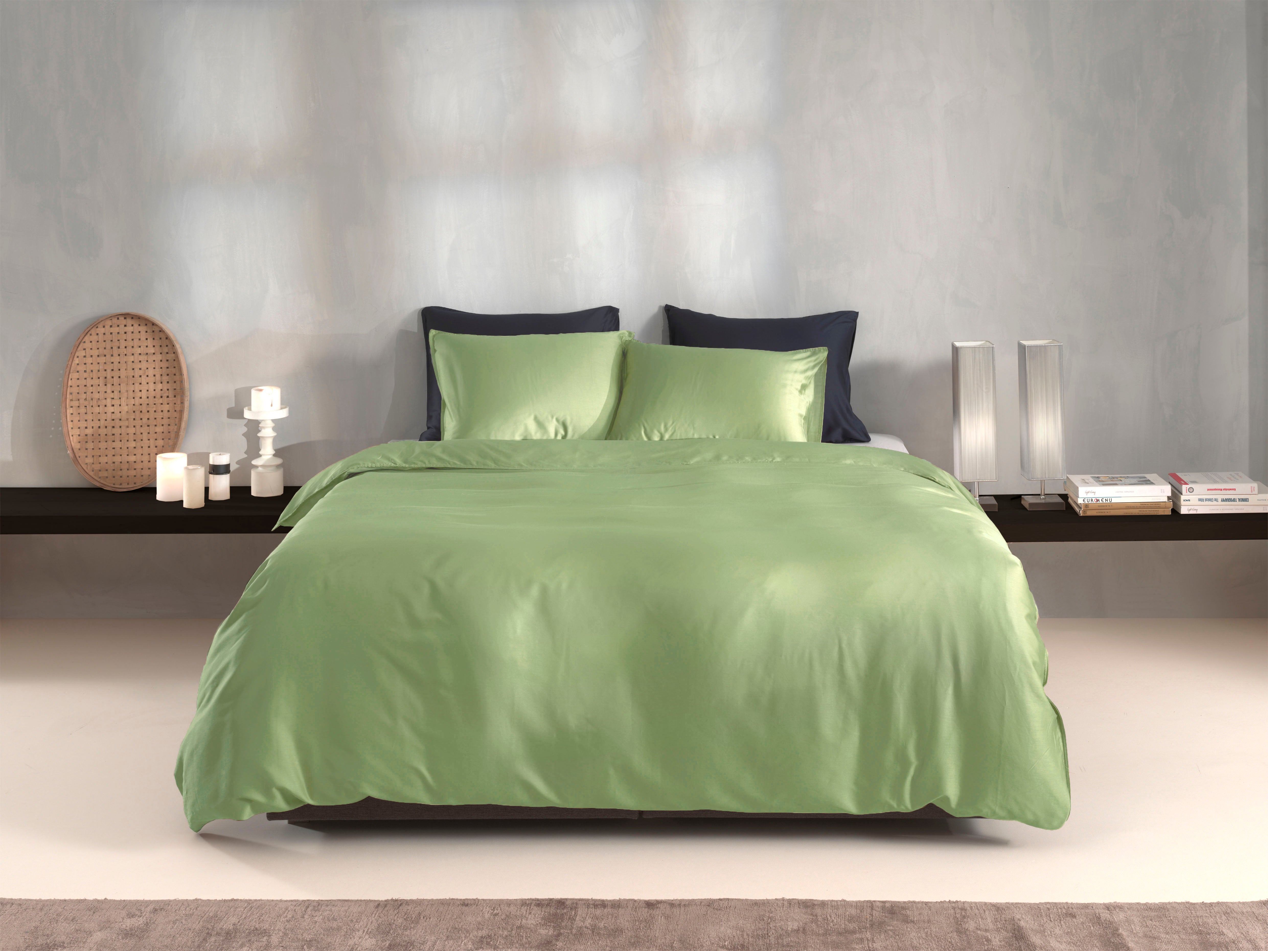 Zo Home dekbedovertrek Satinado Sage Green katoen-satijn