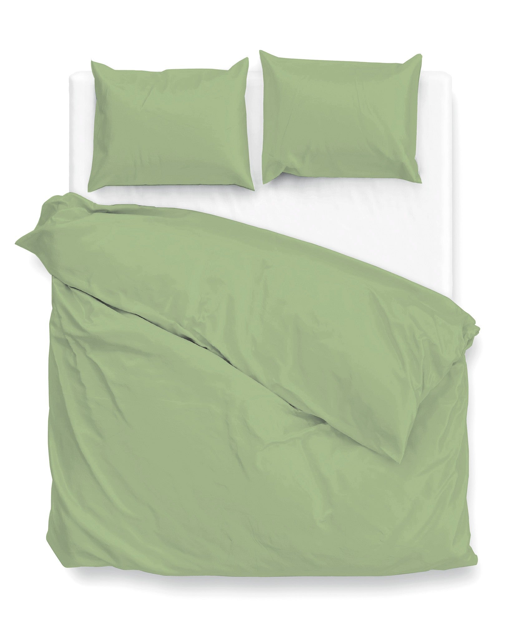 Zo Home dekbedovertrek Satinado Sage Green katoen-satijn