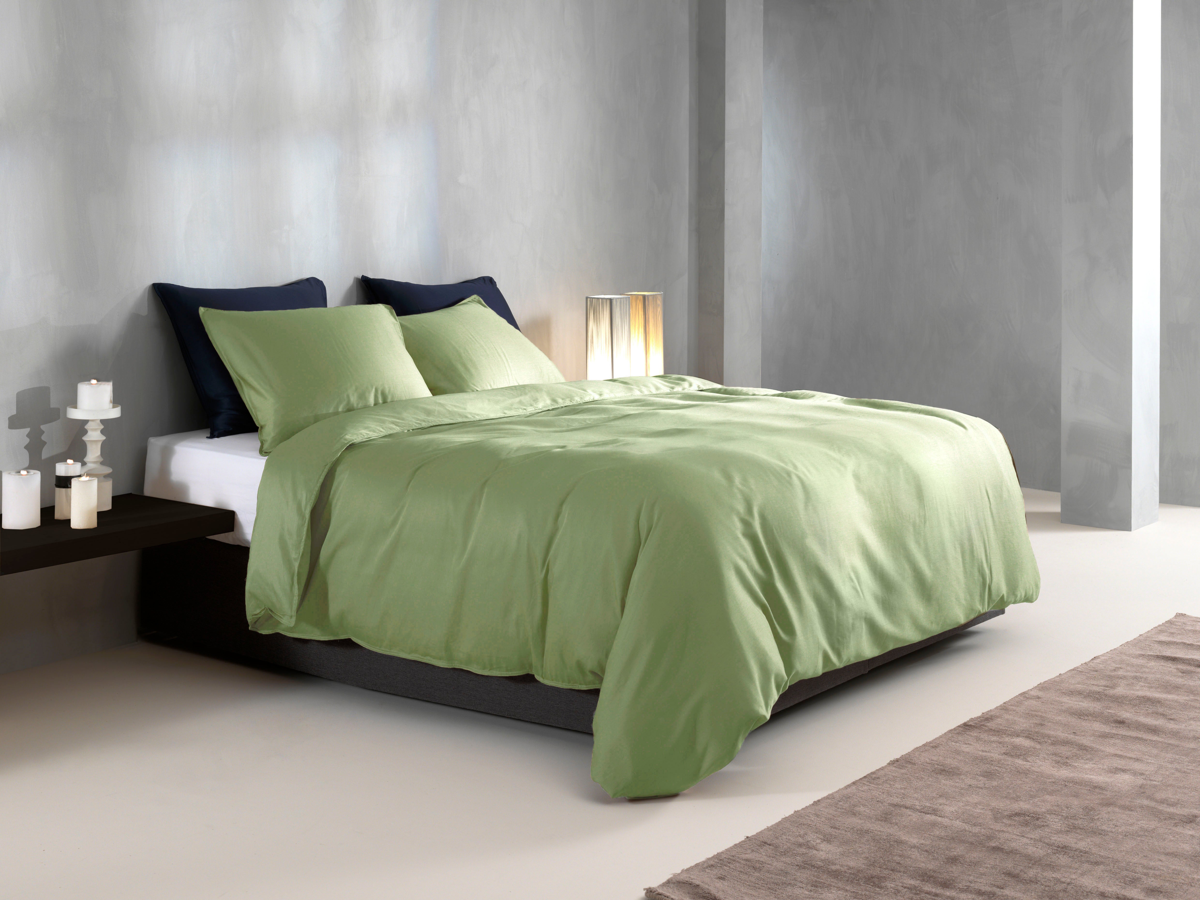 Zo Home dekbedovertrek Satinado Sage Green katoen-satijn