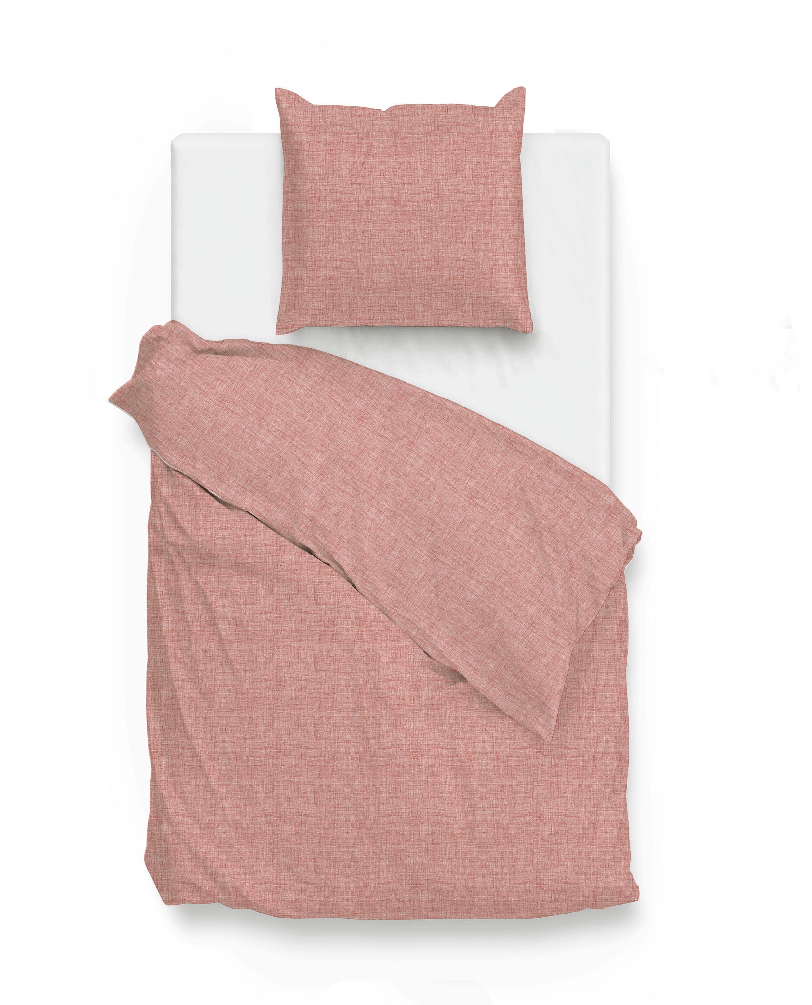 Zo Home dekbedovertrek Lino Old Rose katoen