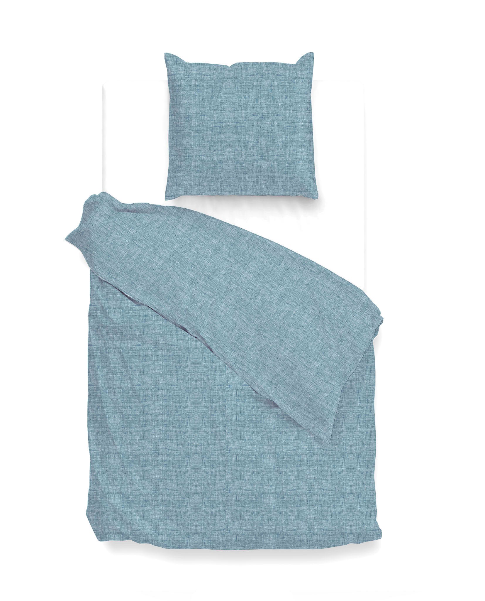 Zo Home dekbedovertrek Lino Stone Blue katoen