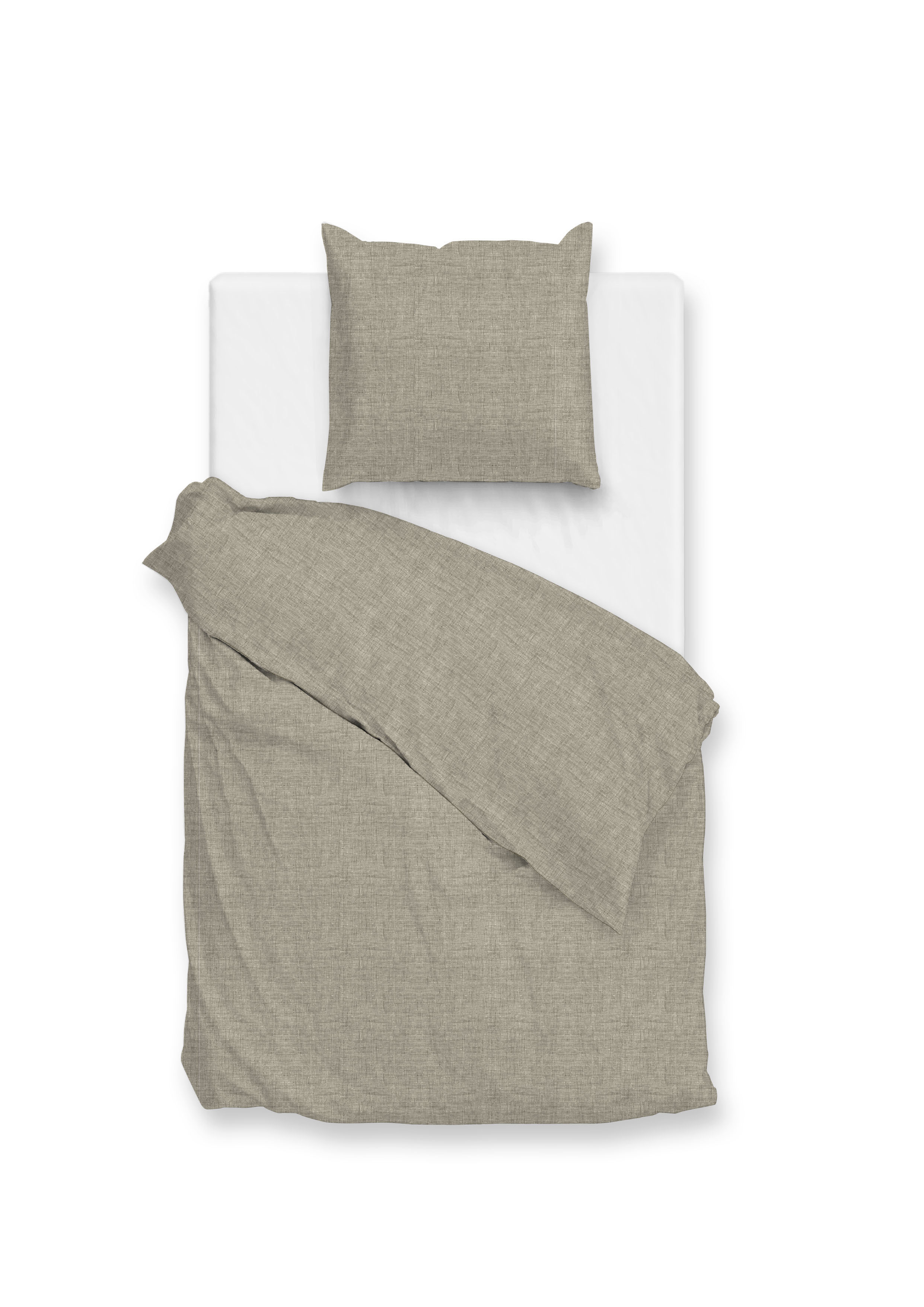 Zo Home dekbedovertrek Flanella di Lino Khaki Beige flanel