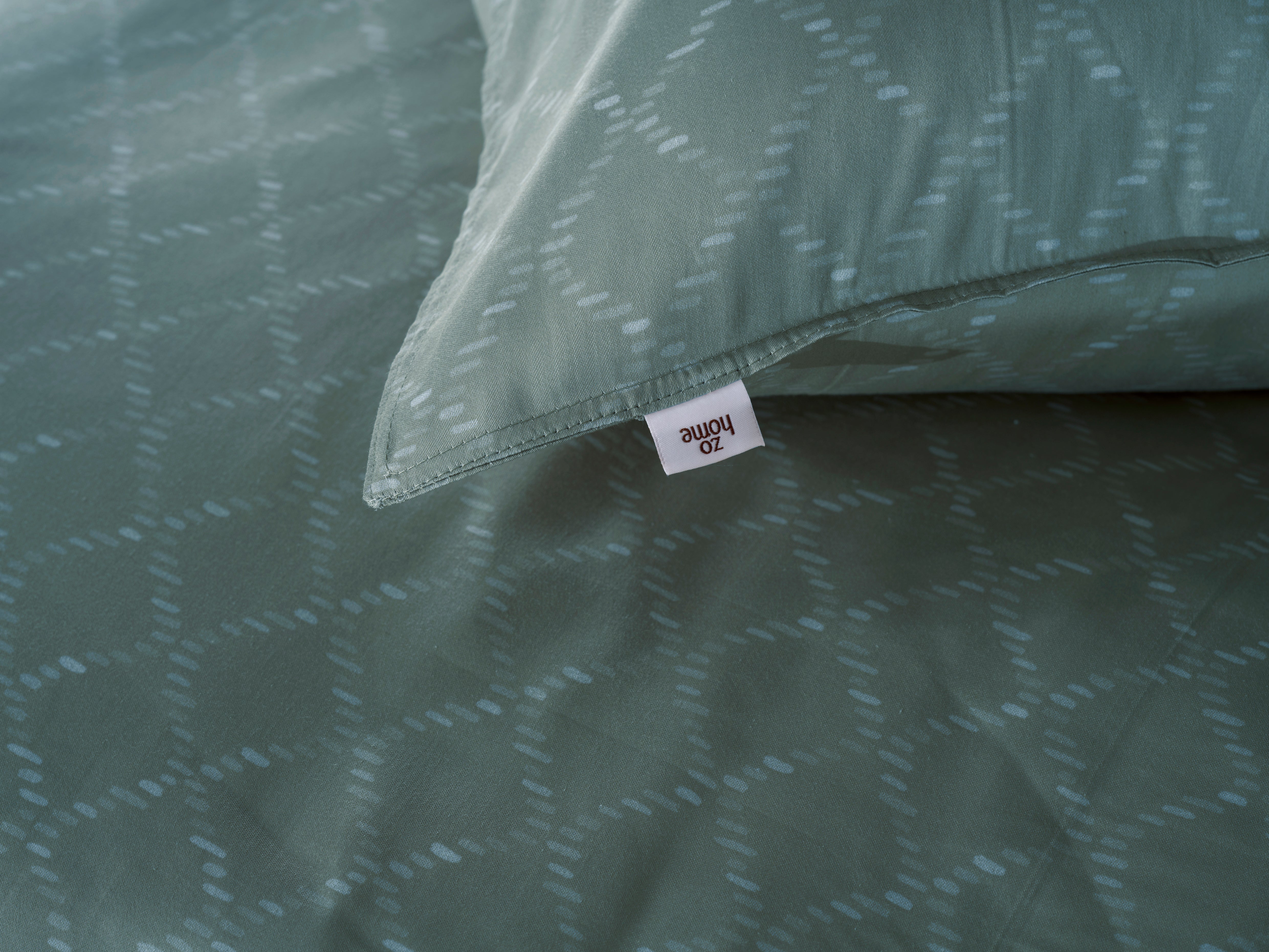 Zo Home dekbedovertrek Linea di Satinado Drizzle Green katoen-satijn