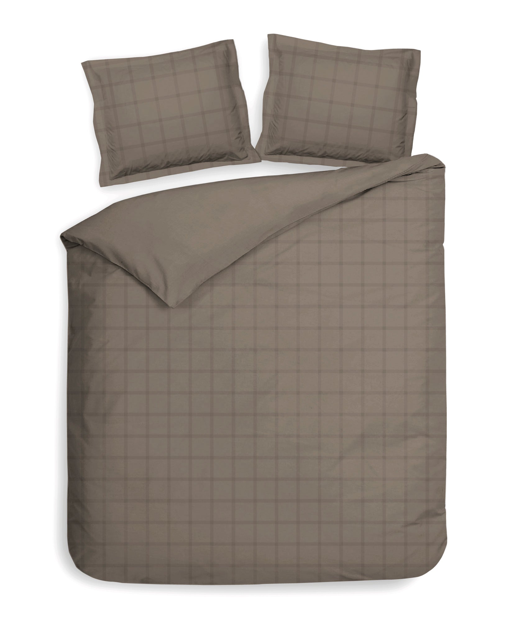 Heckettlane dekbedovertrek Diamante Taupe Grey katoen-satijn