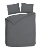 Heckettlane dekbedovertrek Punto Classic Anthracite katoen-satijn