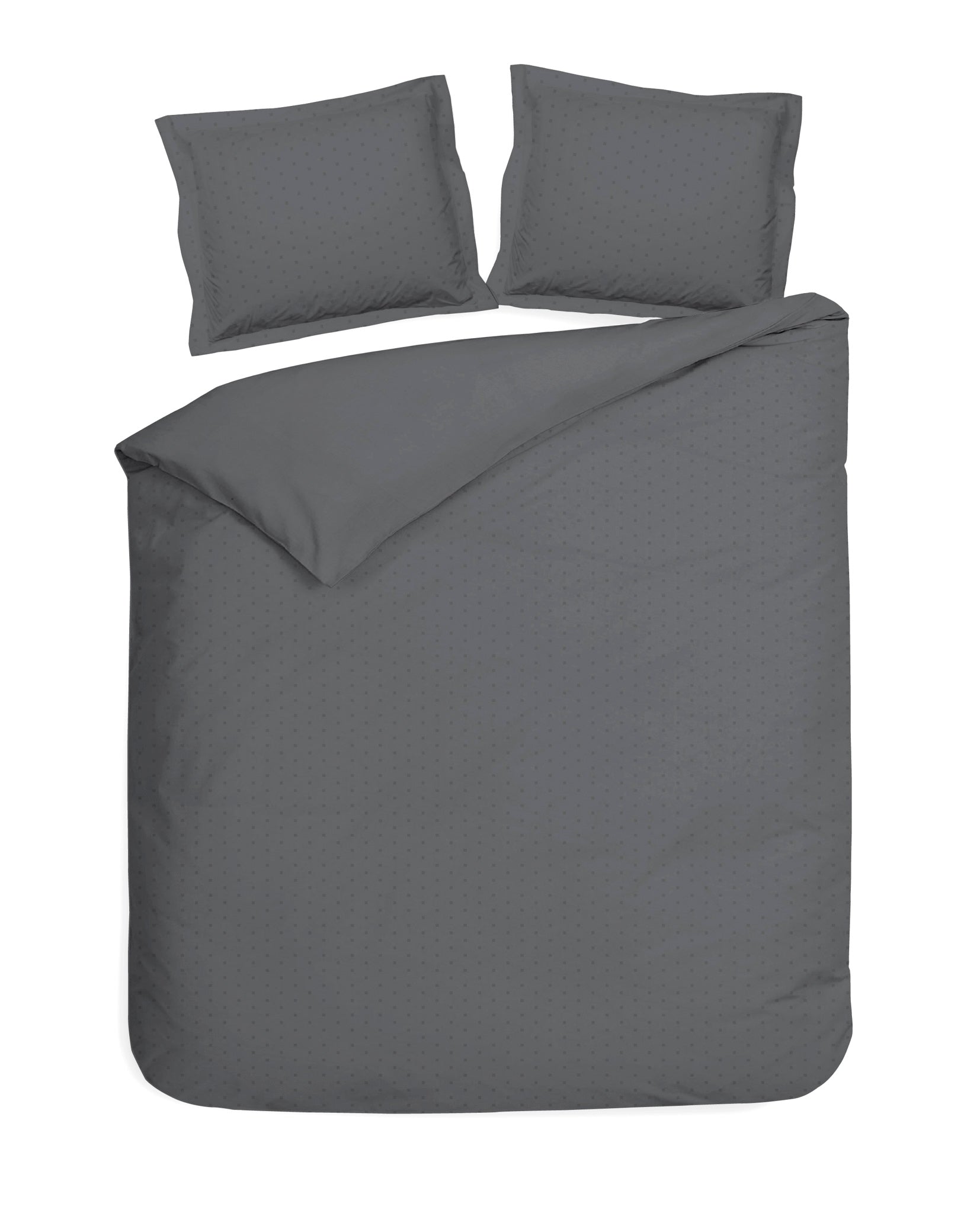 Heckettlane dekbedovertrek Punto Classic Anthracite katoen-satijn