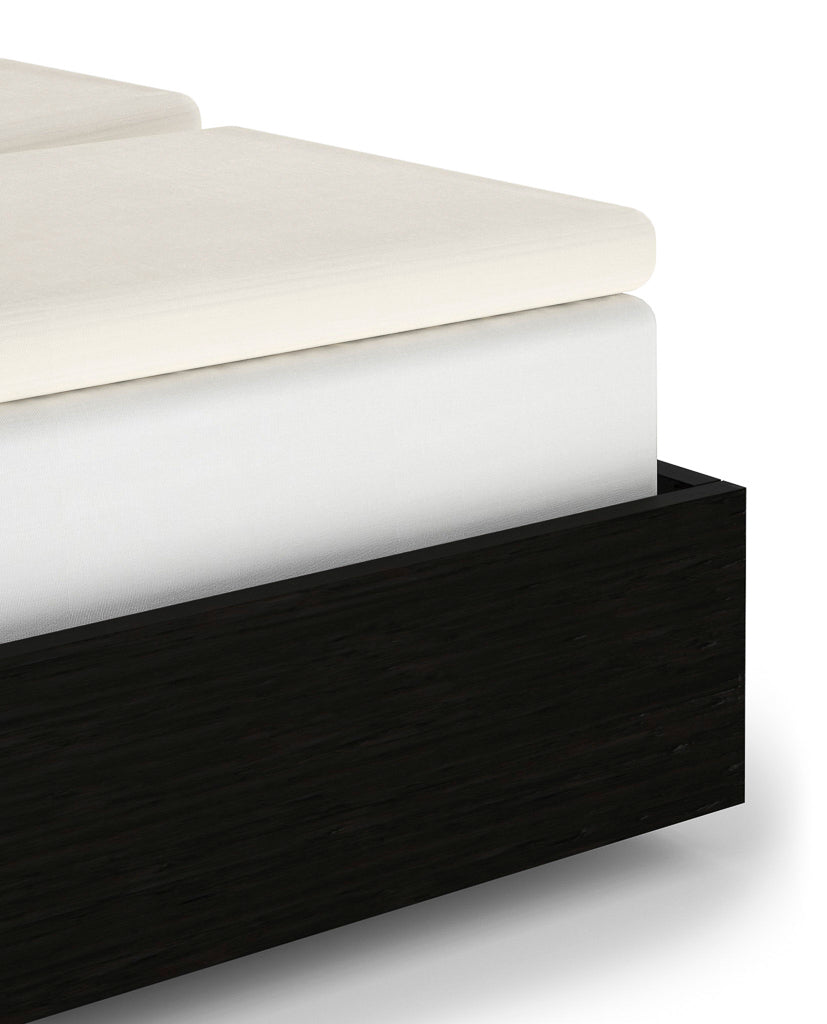Heckettlane splittopper hoeslaken Elementi Off white satijn
